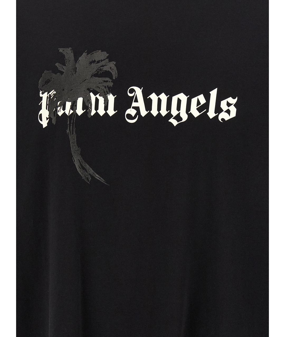 PALM ANGELS Черная хлопковая футболка, фото 4