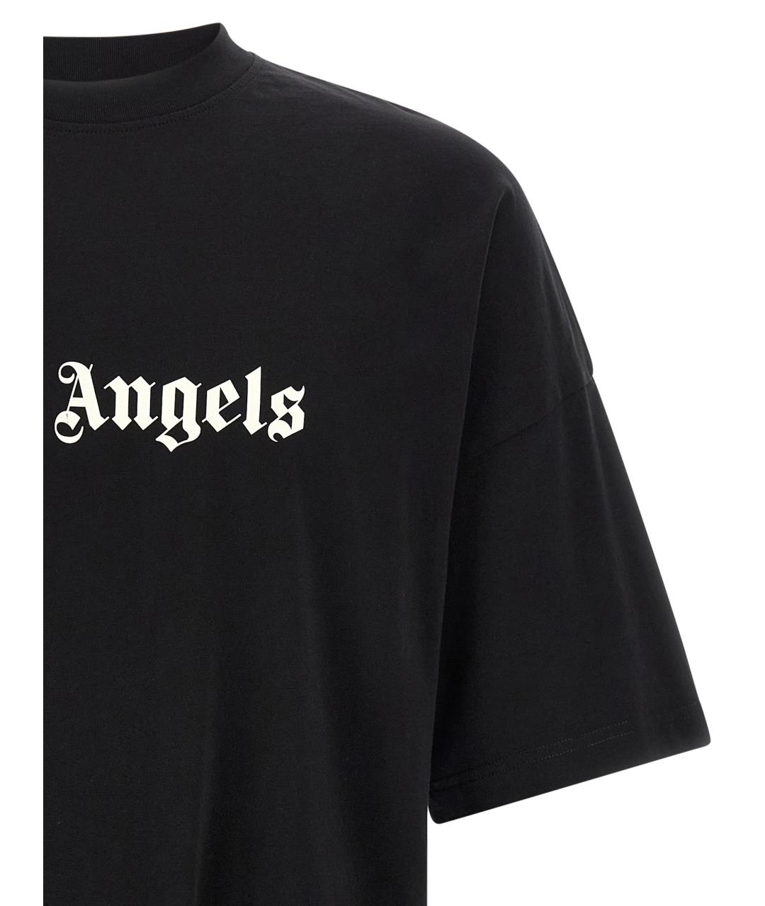 PALM ANGELS Черная хлопковая футболка, фото 3