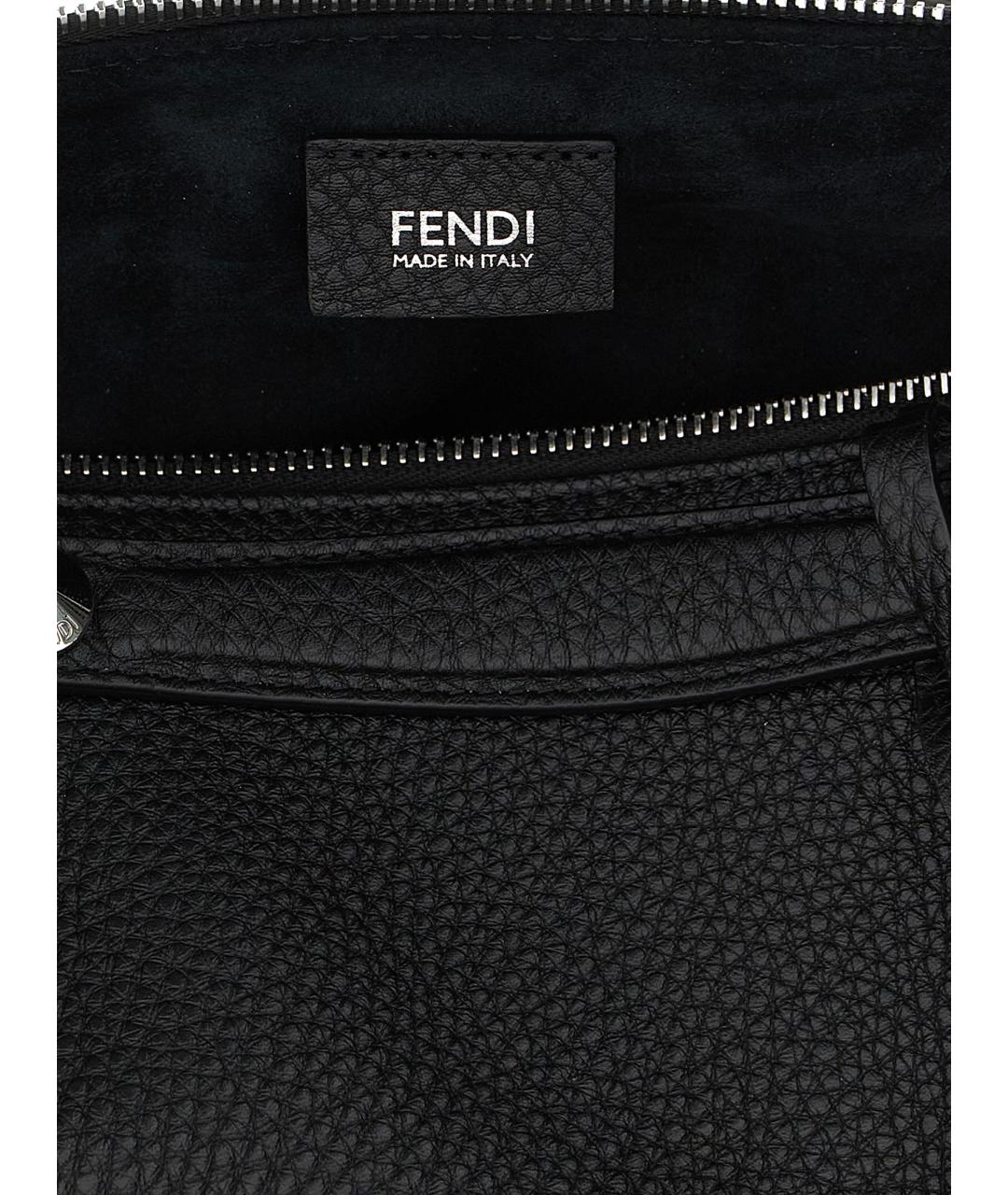 FENDI Черная кожаная сумка через плечо, фото 4