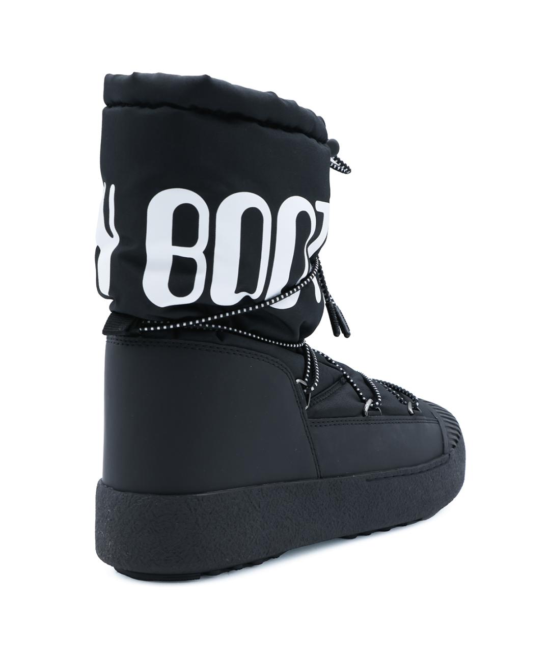 MOON BOOT Черные текстильные высокие ботинки, фото 3