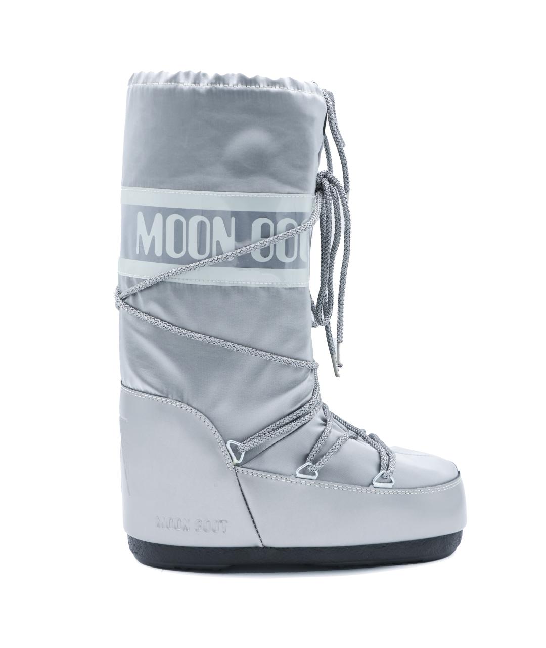 MOON BOOT Серебряные ботинки, фото 1