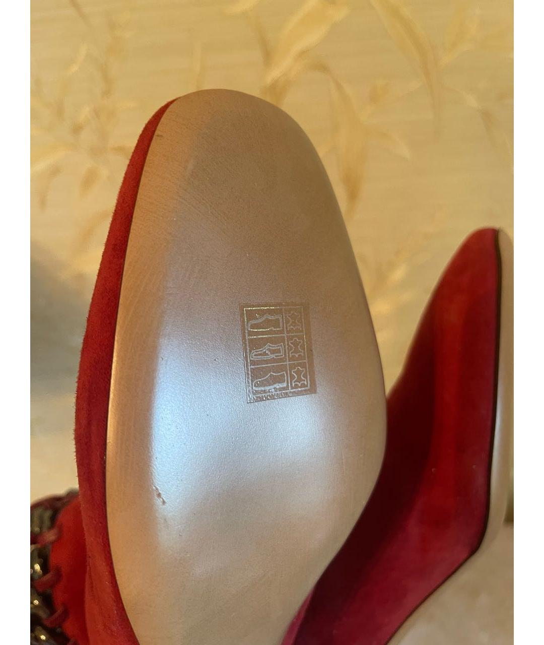 VALENTINO Бордовые замшевые ботинки, фото 5