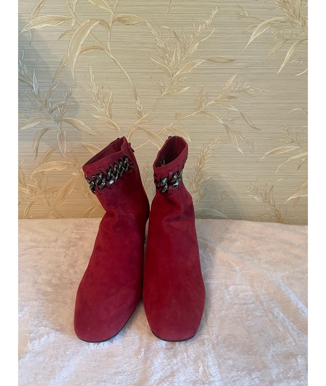 VALENTINO Бордовые замшевые ботинки, фото 2