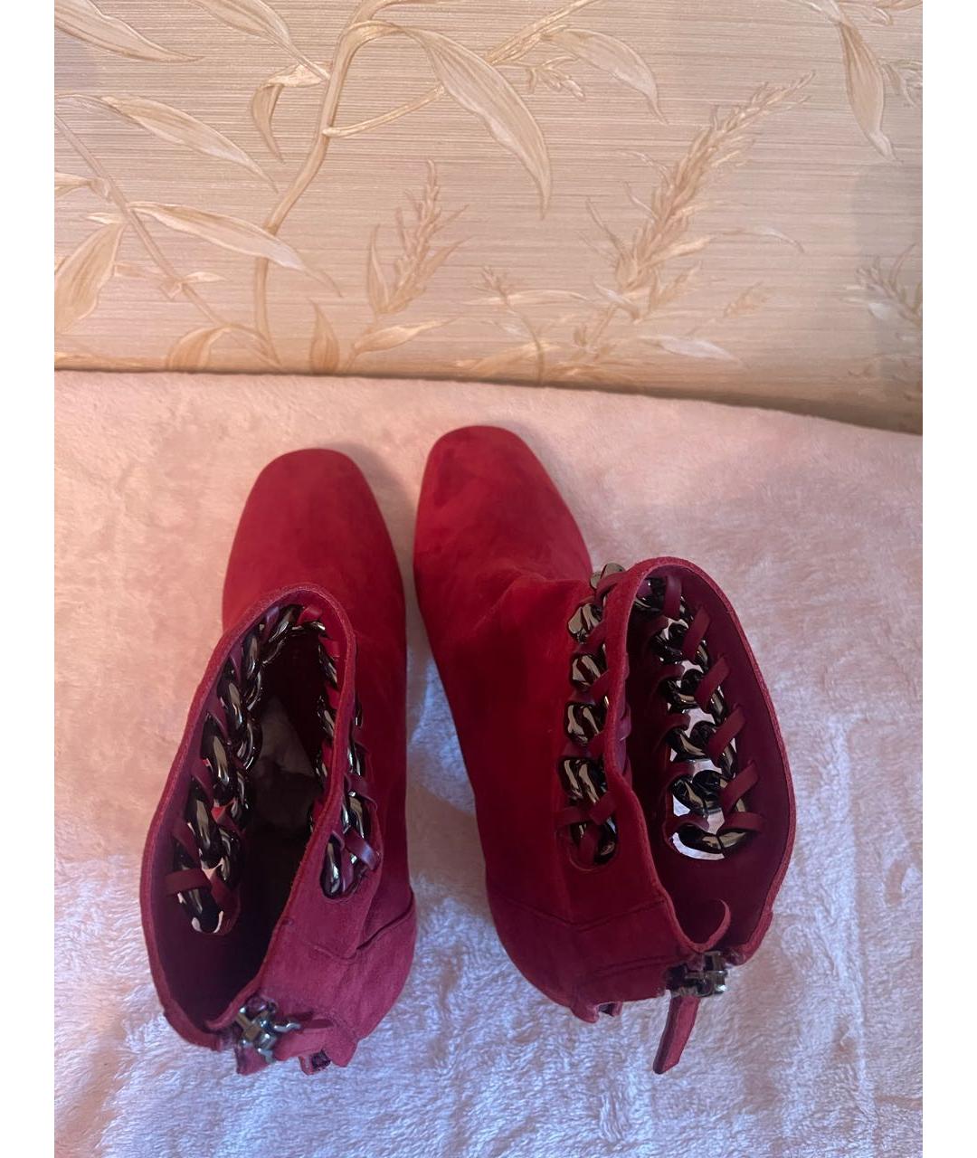 VALENTINO Бордовые замшевые ботинки, фото 3