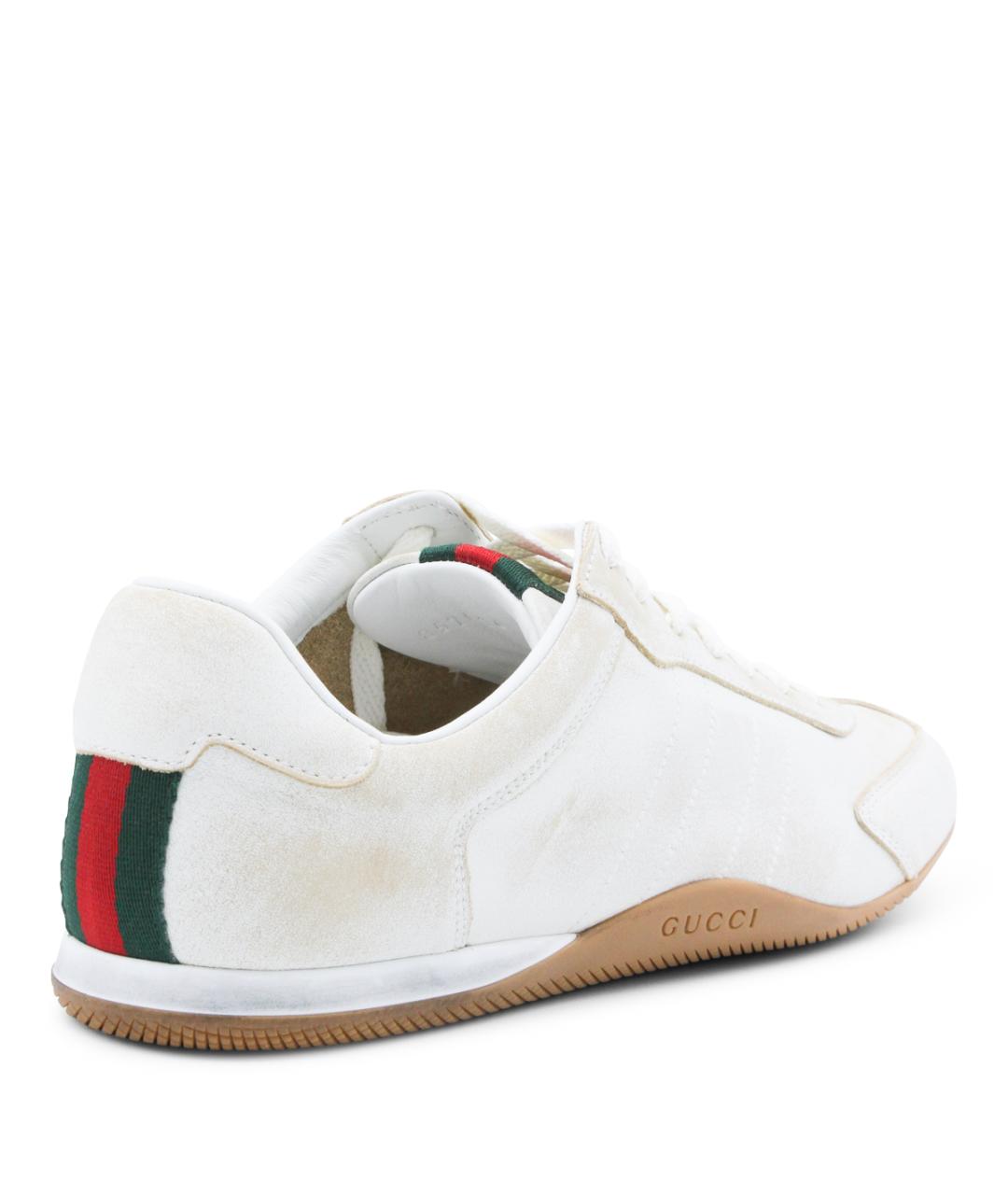 GUCCI Белые кожаные кроссовки, фото 3