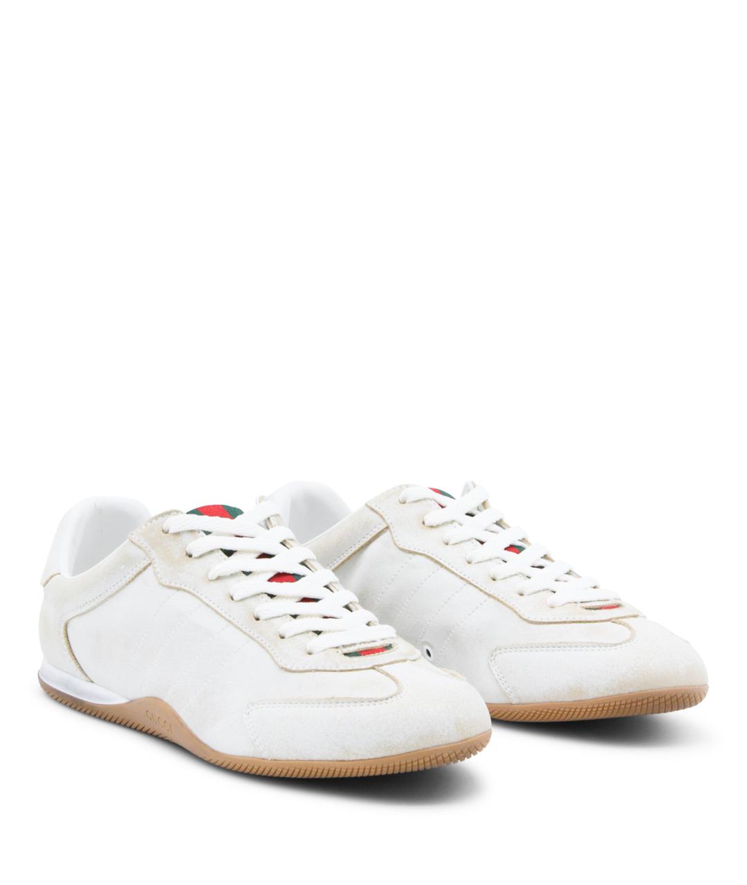 GUCCI Белые кожаные кроссовки, фото 2