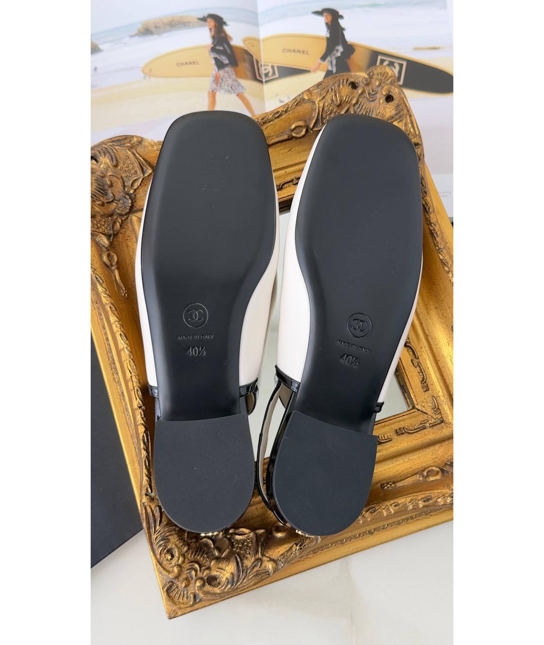 CHANEL Белые кожаные босоножки, фото 8