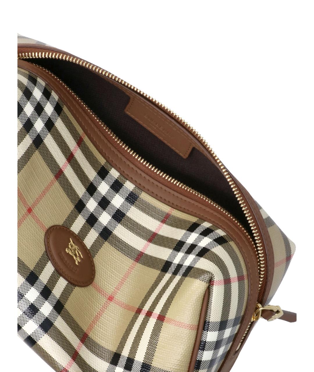 BURBERRY Бежевая барсетка из канвы, фото 4