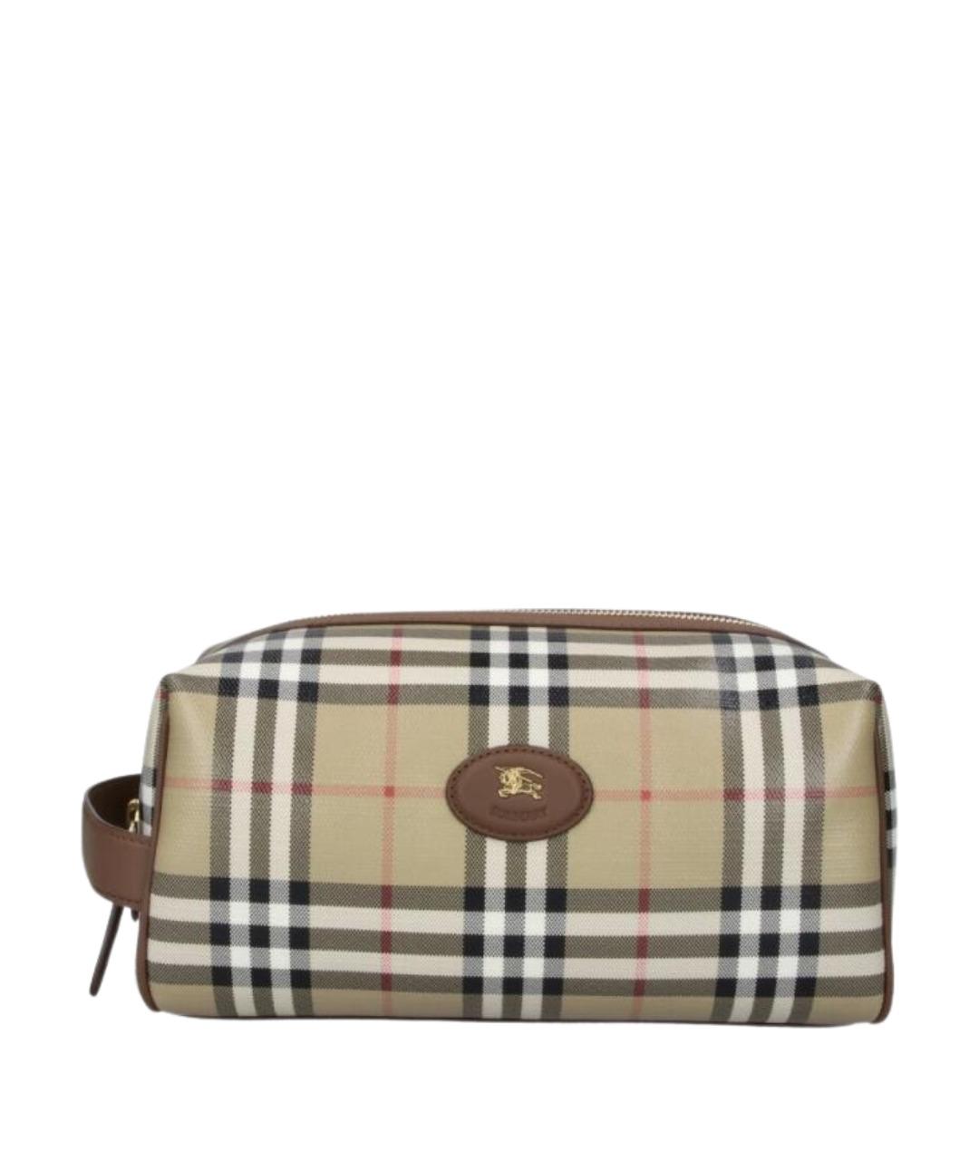 BURBERRY Бежевая барсетка из канвы, фото 1