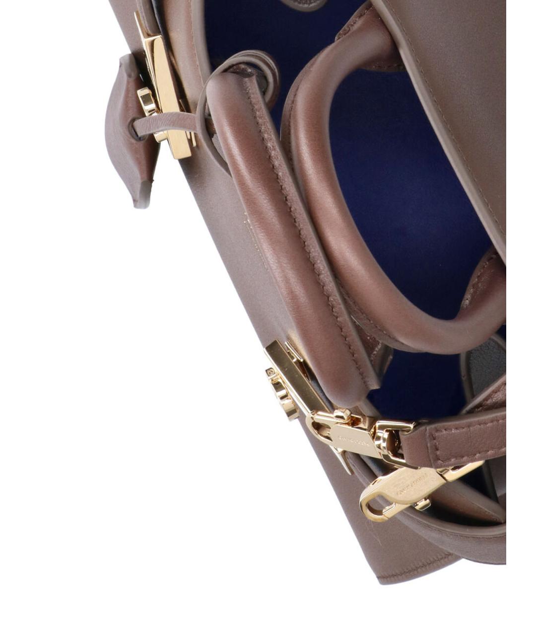 FERRAGAMO Коричневая кожаная сумка тоут, фото 4