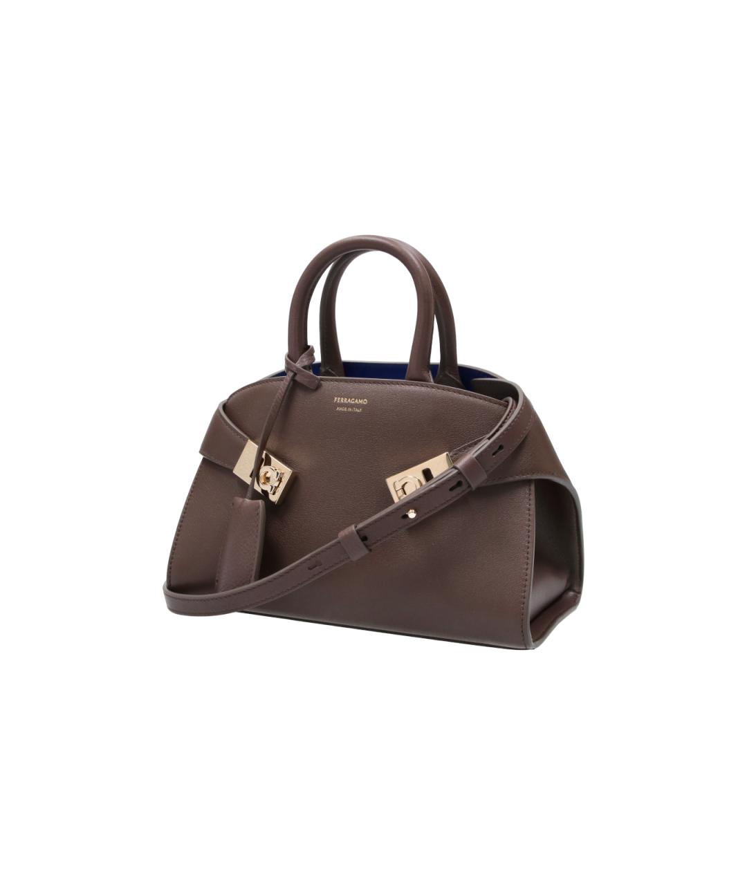 FERRAGAMO Коричневая кожаная сумка тоут, фото 2