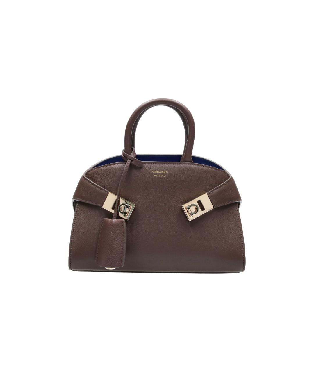 FERRAGAMO Коричневая кожаная сумка тоут, фото 6