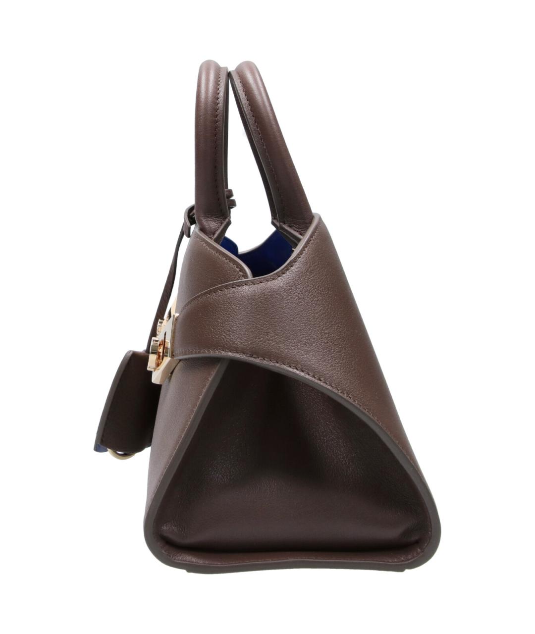 FERRAGAMO Коричневая кожаная сумка тоут, фото 5