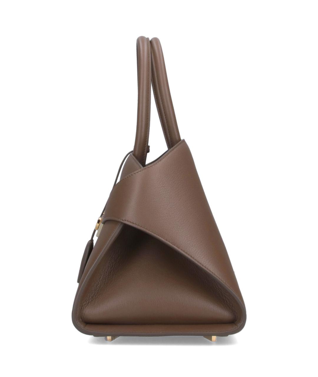 FERRAGAMO Коричневая кожаная сумка тоут, фото 5