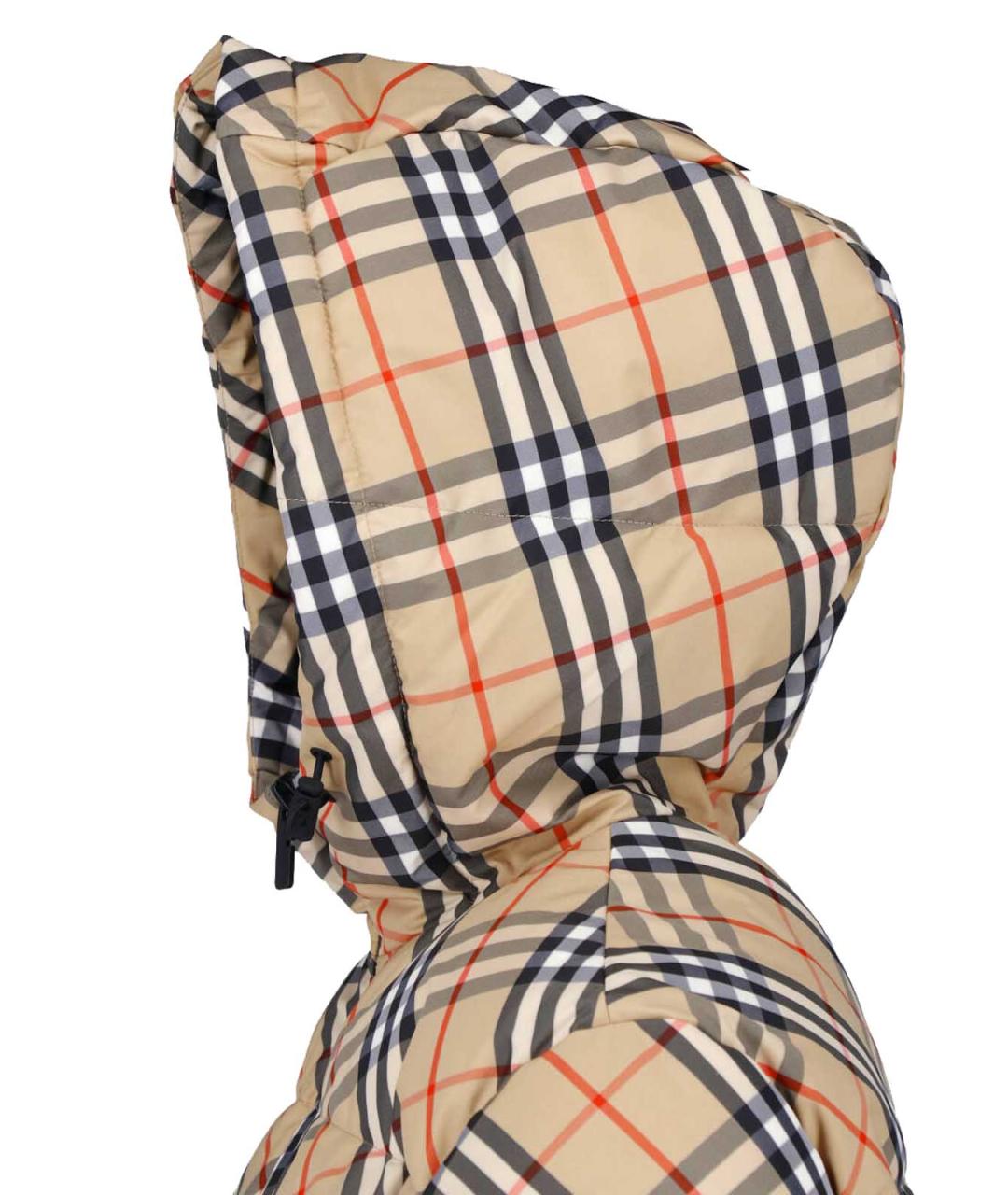 BURBERRY Бежевый полиэстеровый пуховик, фото 4