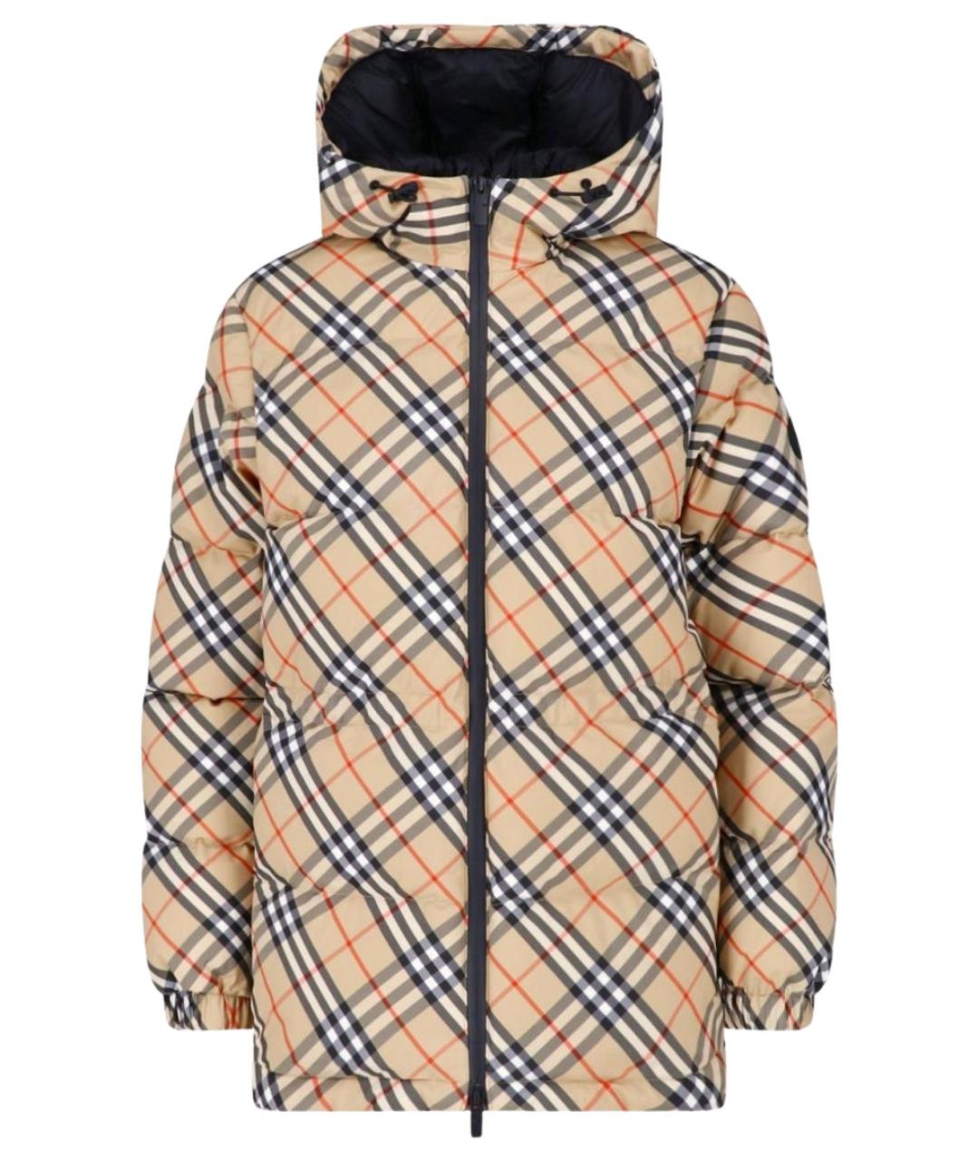 BURBERRY Бежевый полиэстеровый пуховик, фото 1