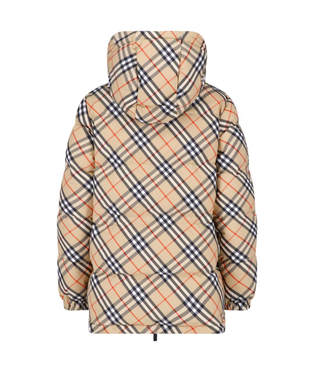 BURBERRY Бежевый полиэстеровый пуховик, фото 2