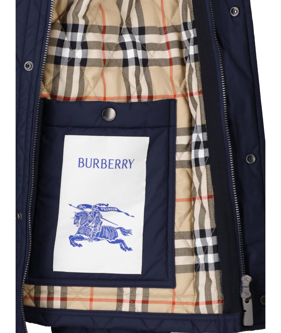 BURBERRY Синяя полиамидовая куртка, фото 5