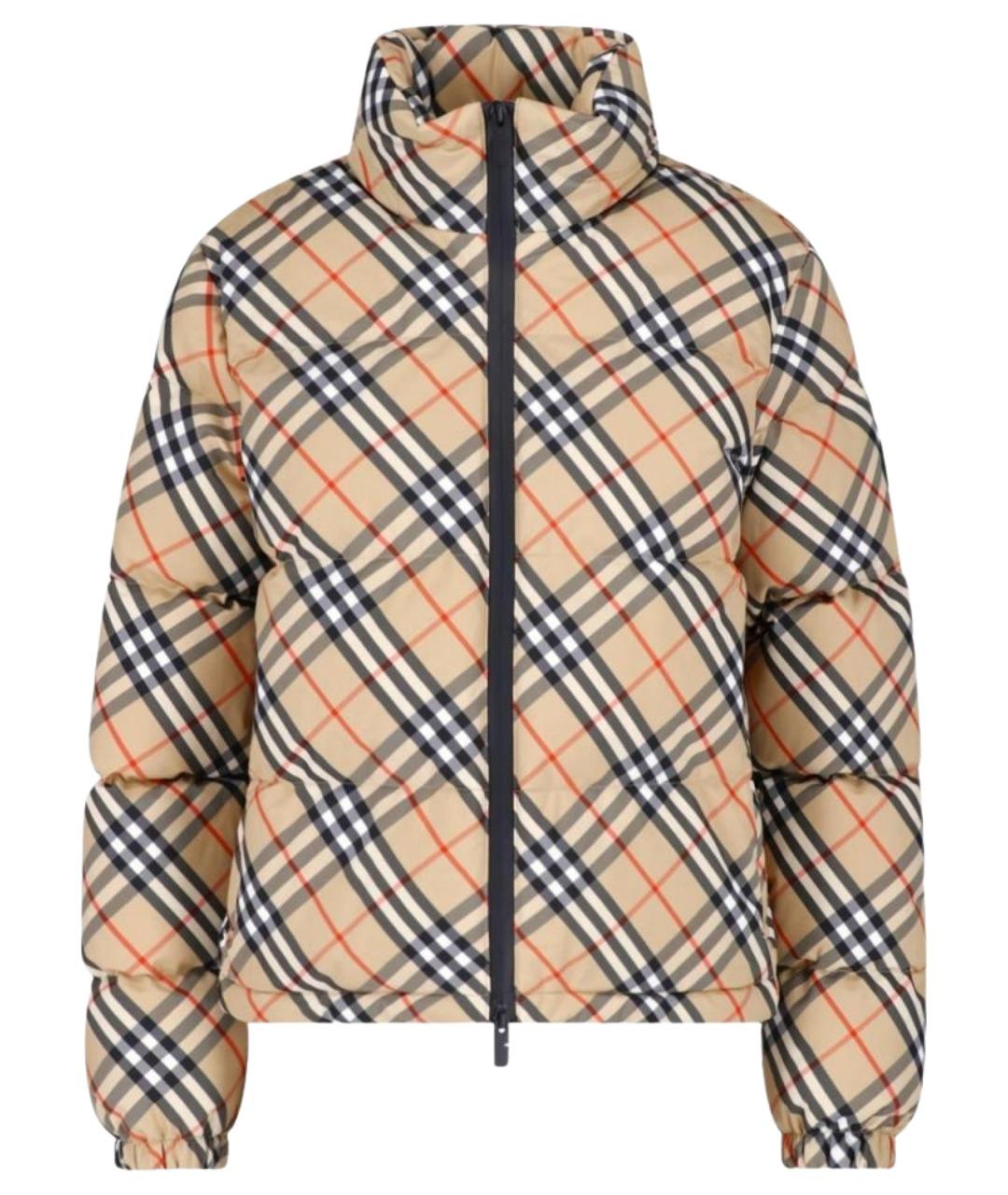 BURBERRY Бежевый полиэстеровый пуховик, фото 1