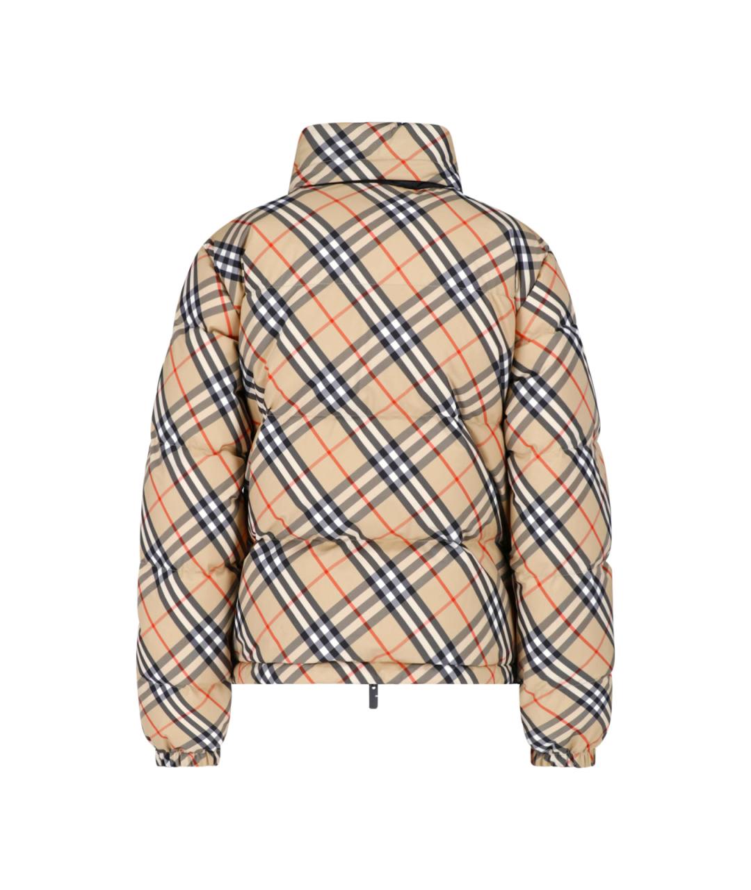 BURBERRY Бежевый полиэстеровый пуховик, фото 2