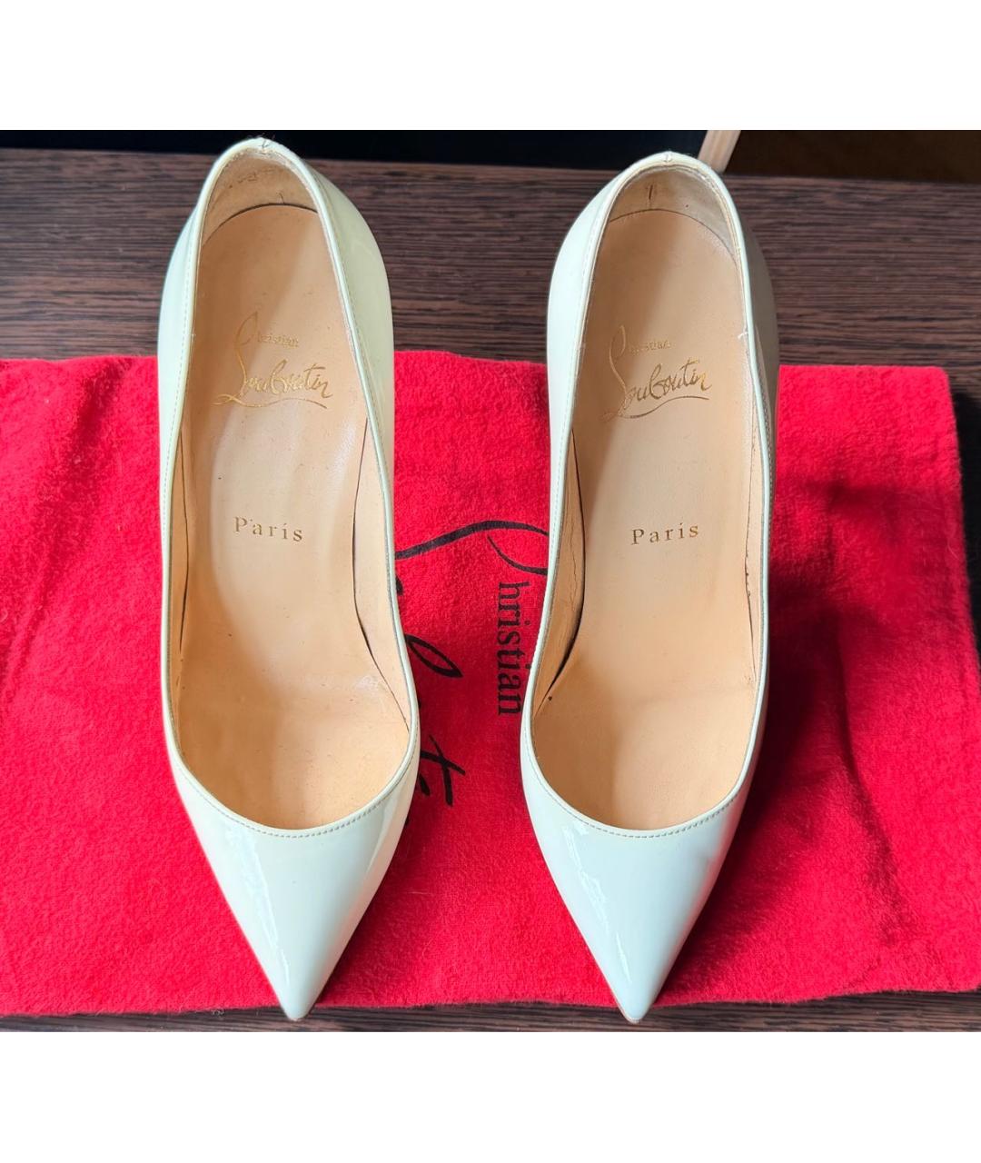 CHRISTIAN LOUBOUTIN Белые кожаные туфли, фото 2