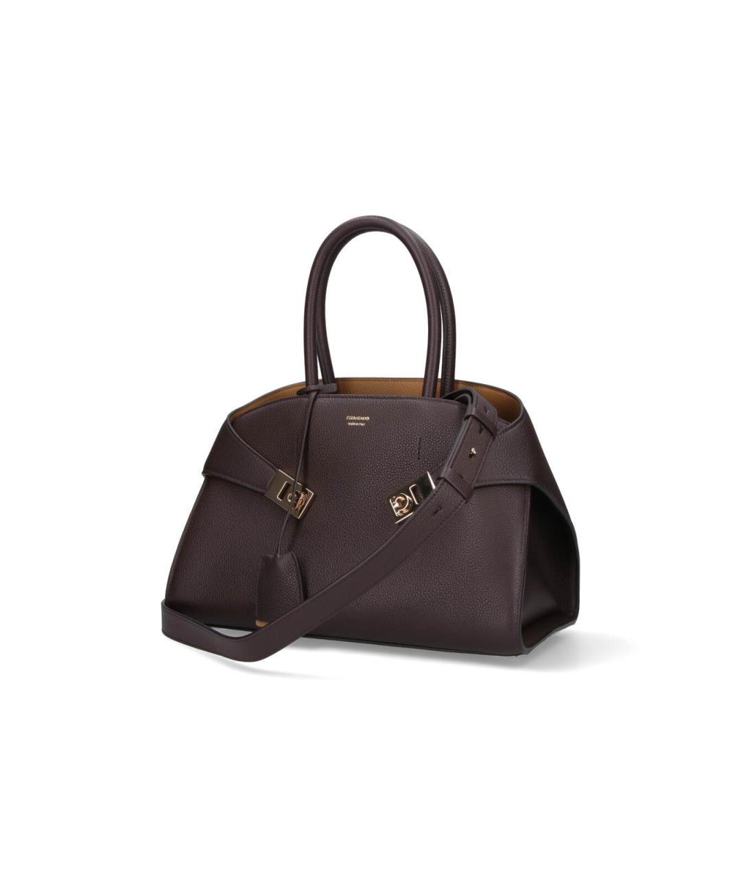 FERRAGAMO Коричневая кожаная сумка тоут, фото 2