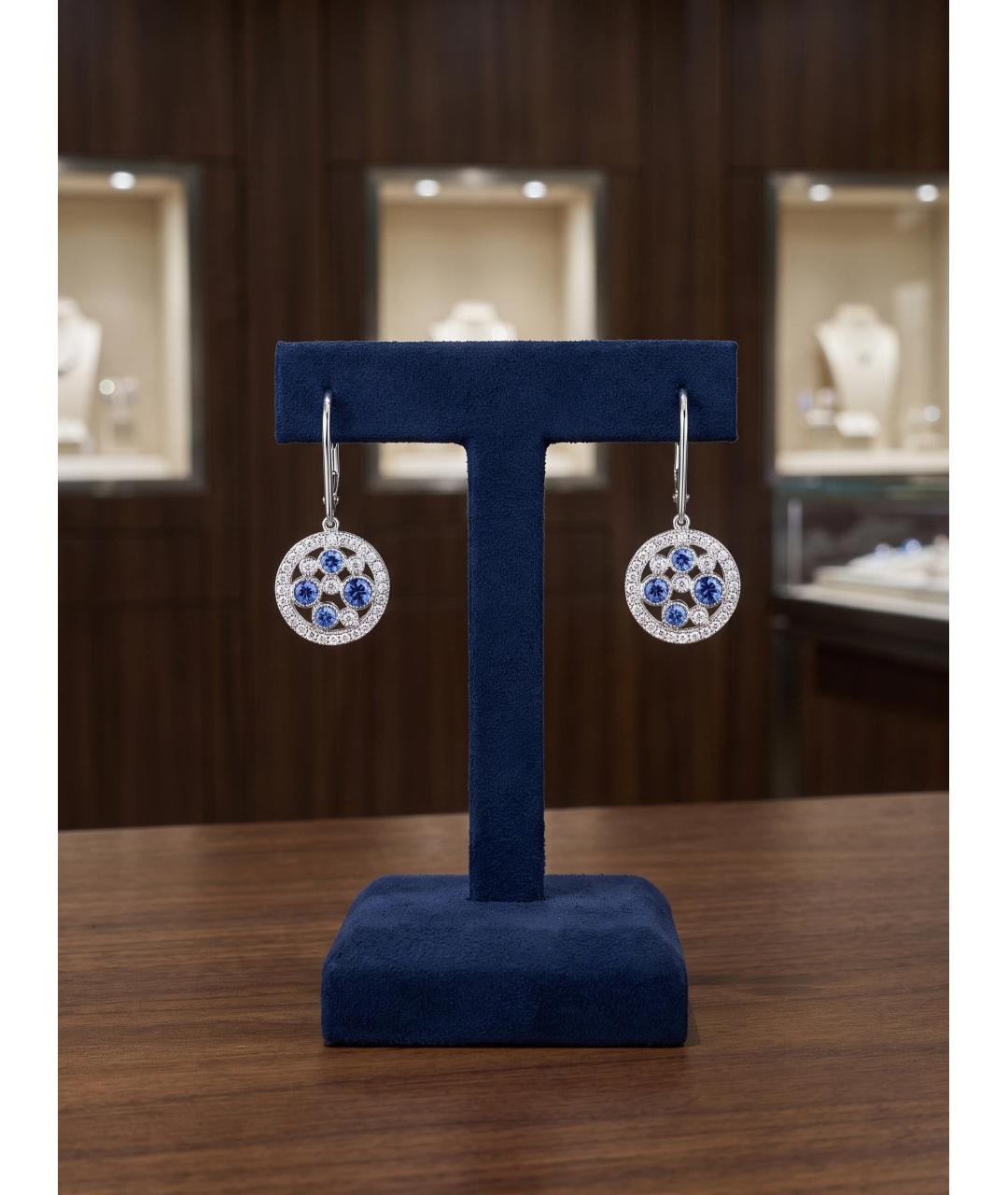 TIFFANY&CO Синие платиновые серьги, фото 2