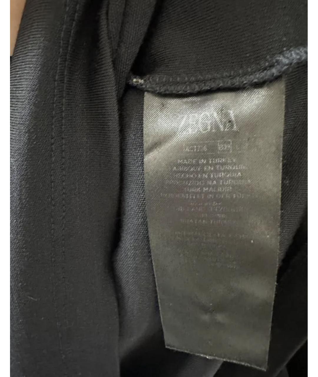 ZEGNA Черная шерстяная футболка, фото 6