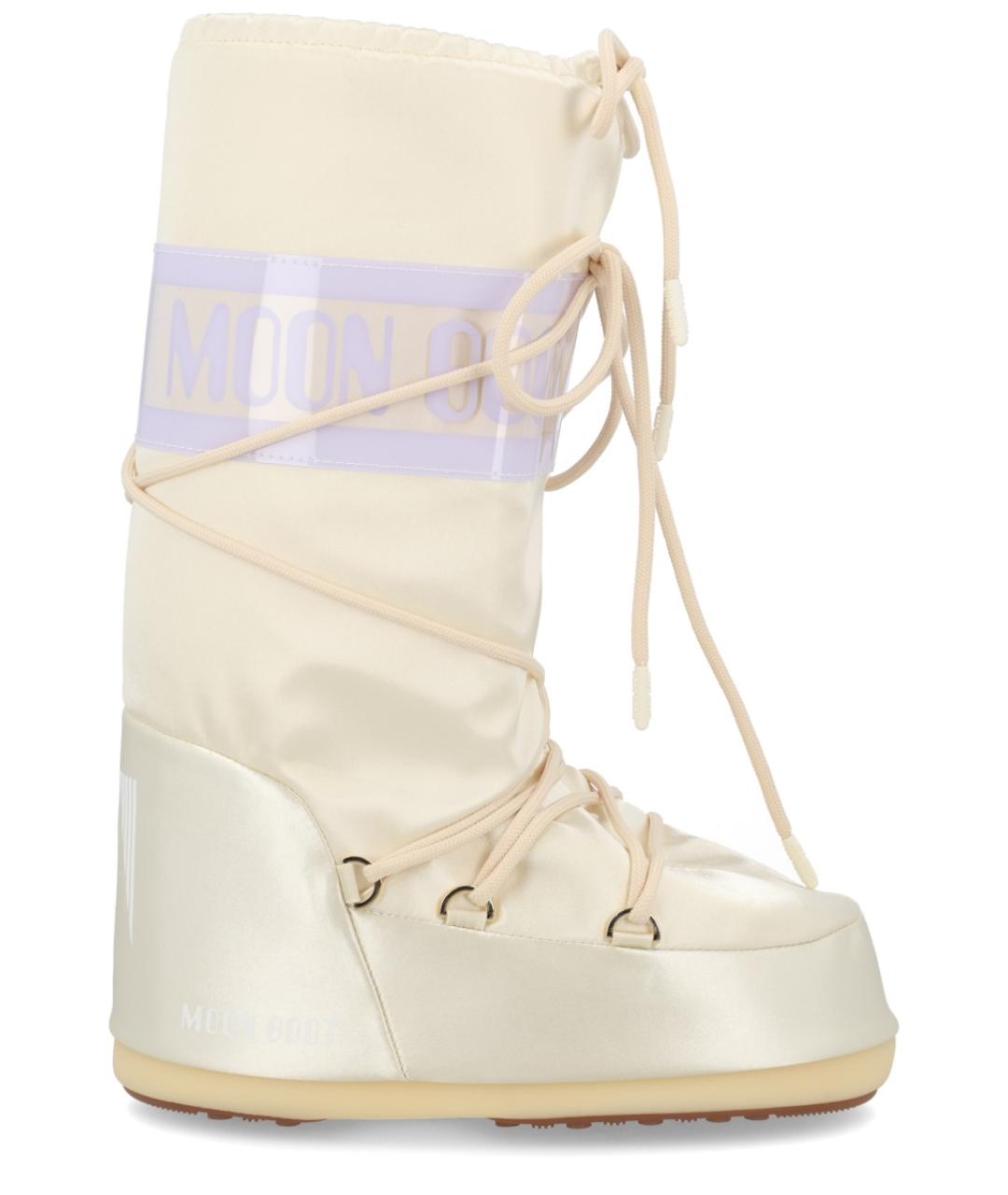 MOON BOOT Белые кожаные ботинки, фото 1