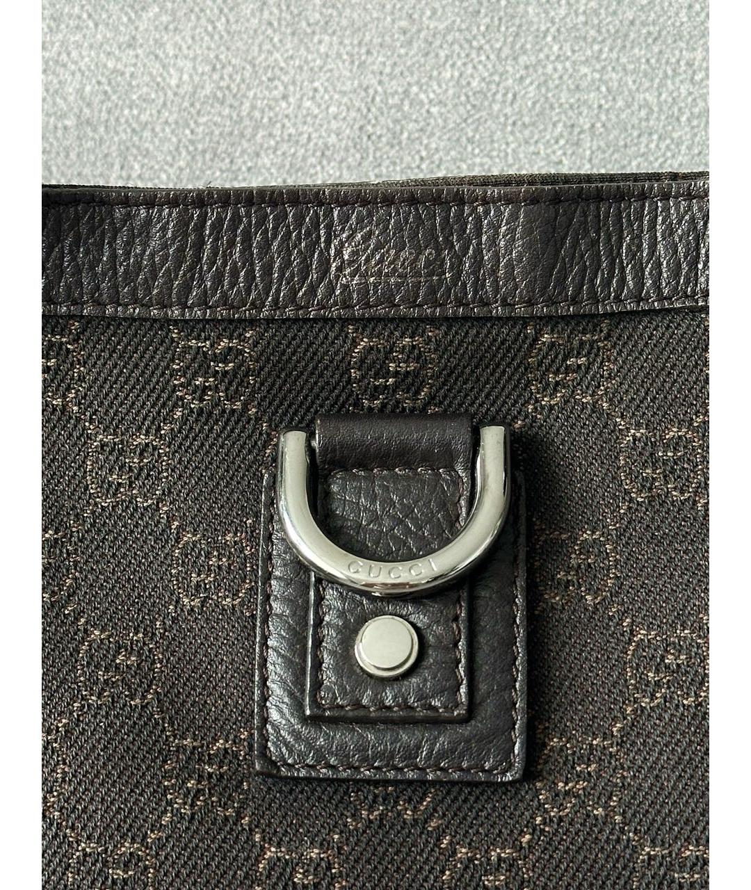 GUCCI Коричневая деним сумка тоут, фото 5