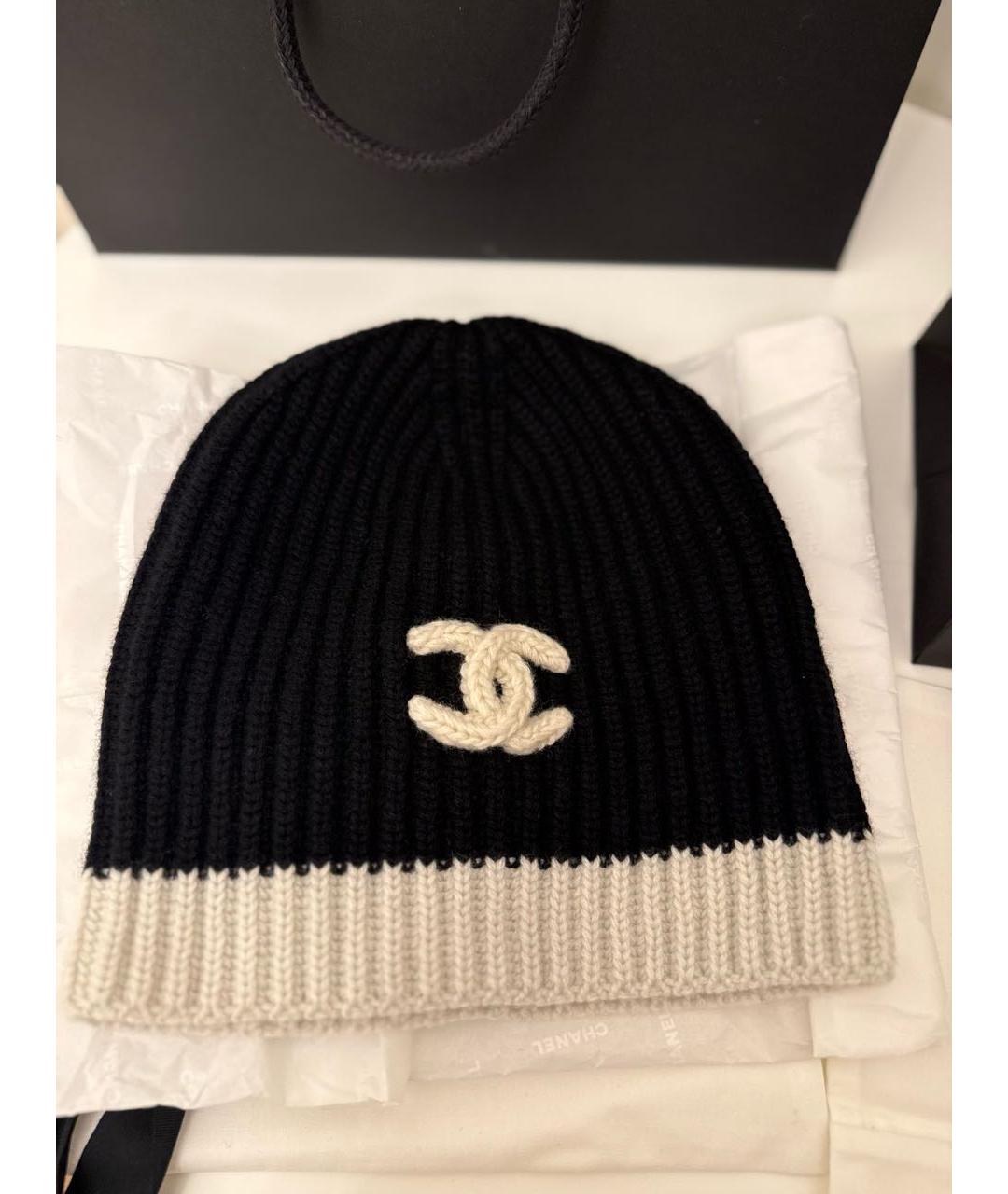 CHANEL Черная кашемировая шапка, фото 4