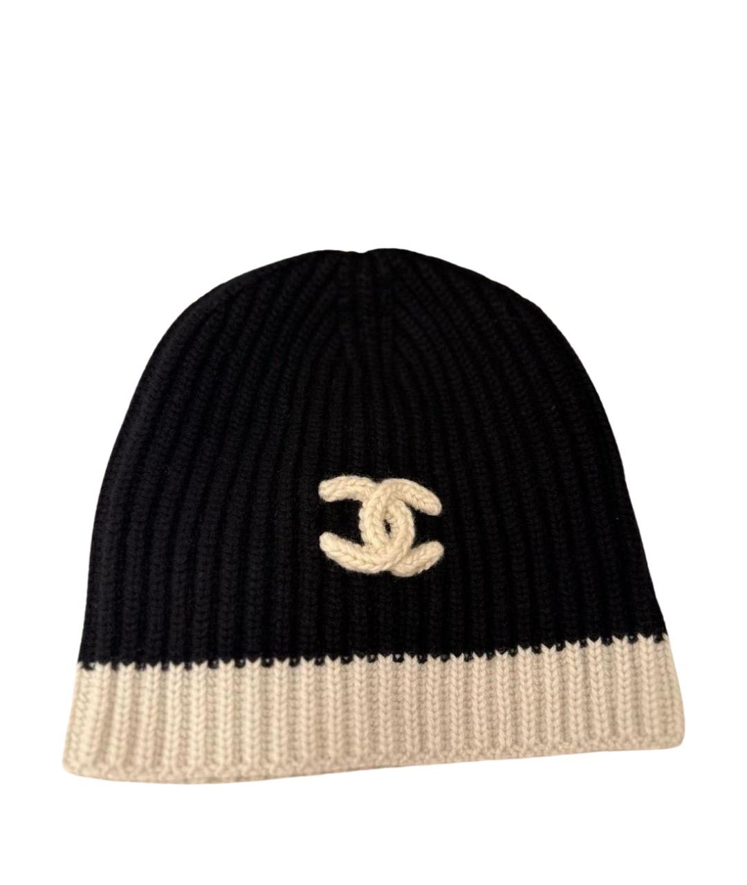 CHANEL Черная кашемировая шапка, фото 1