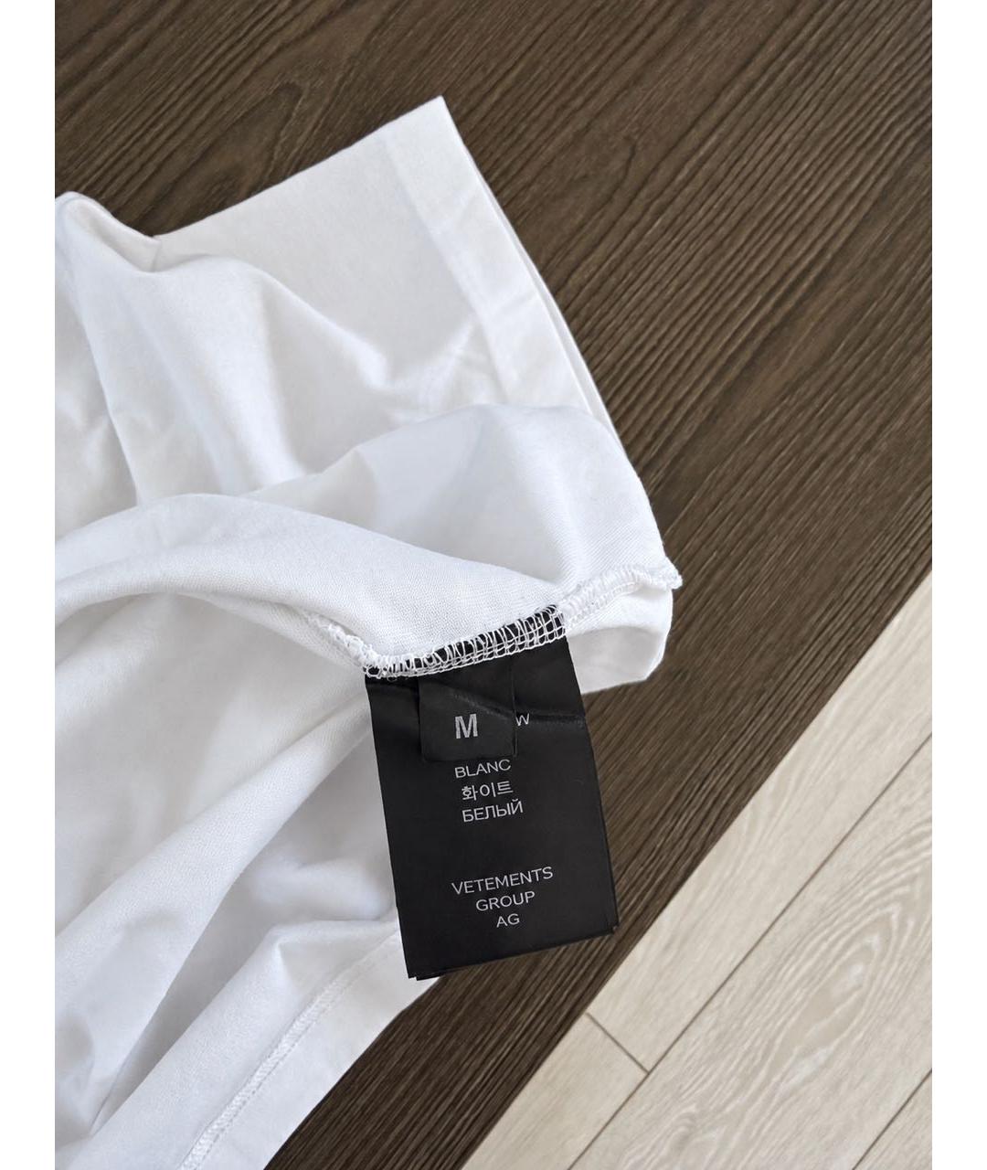VETEMENTS Белая хлопковая футболка, фото 3