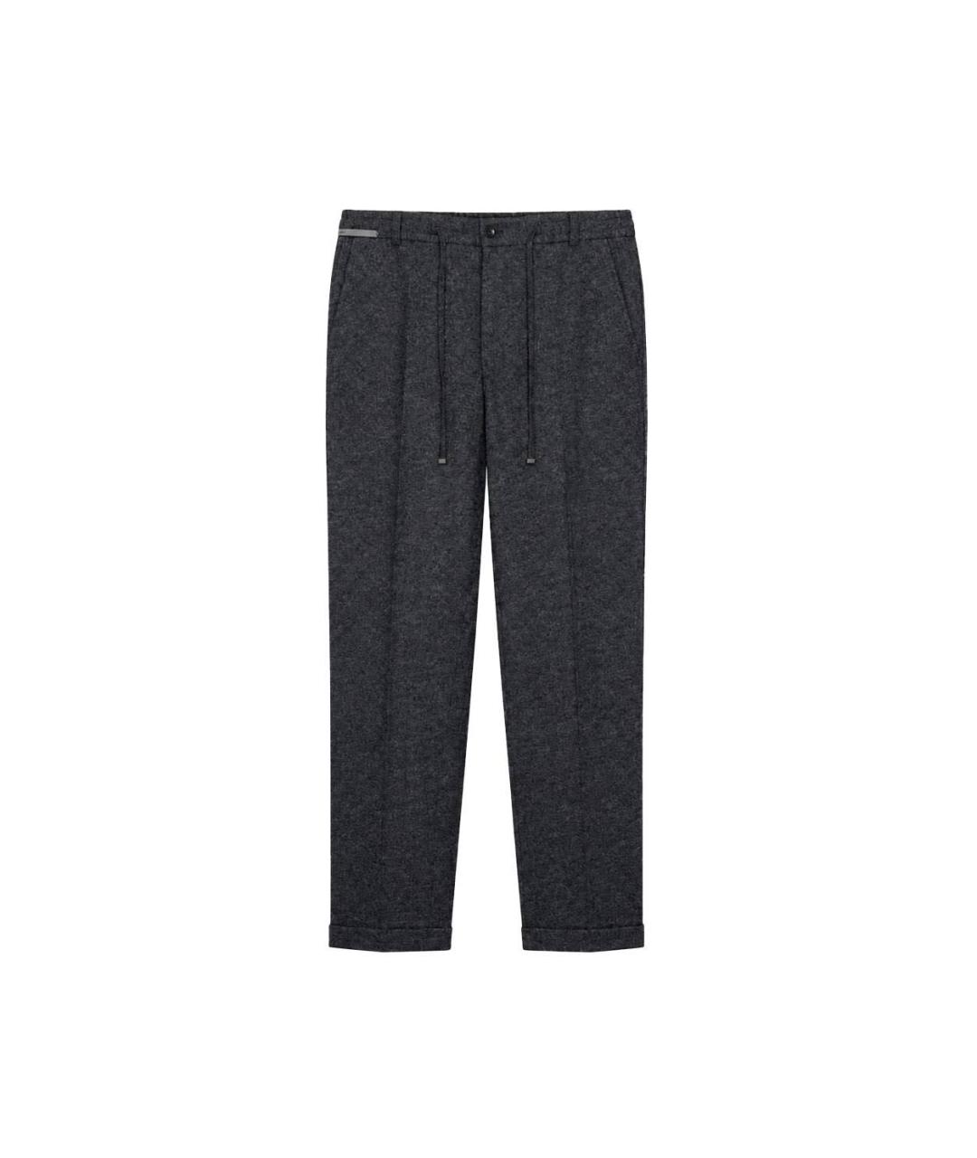 CORNELIANI Серые шерстяные повседневные брюки, фото 4