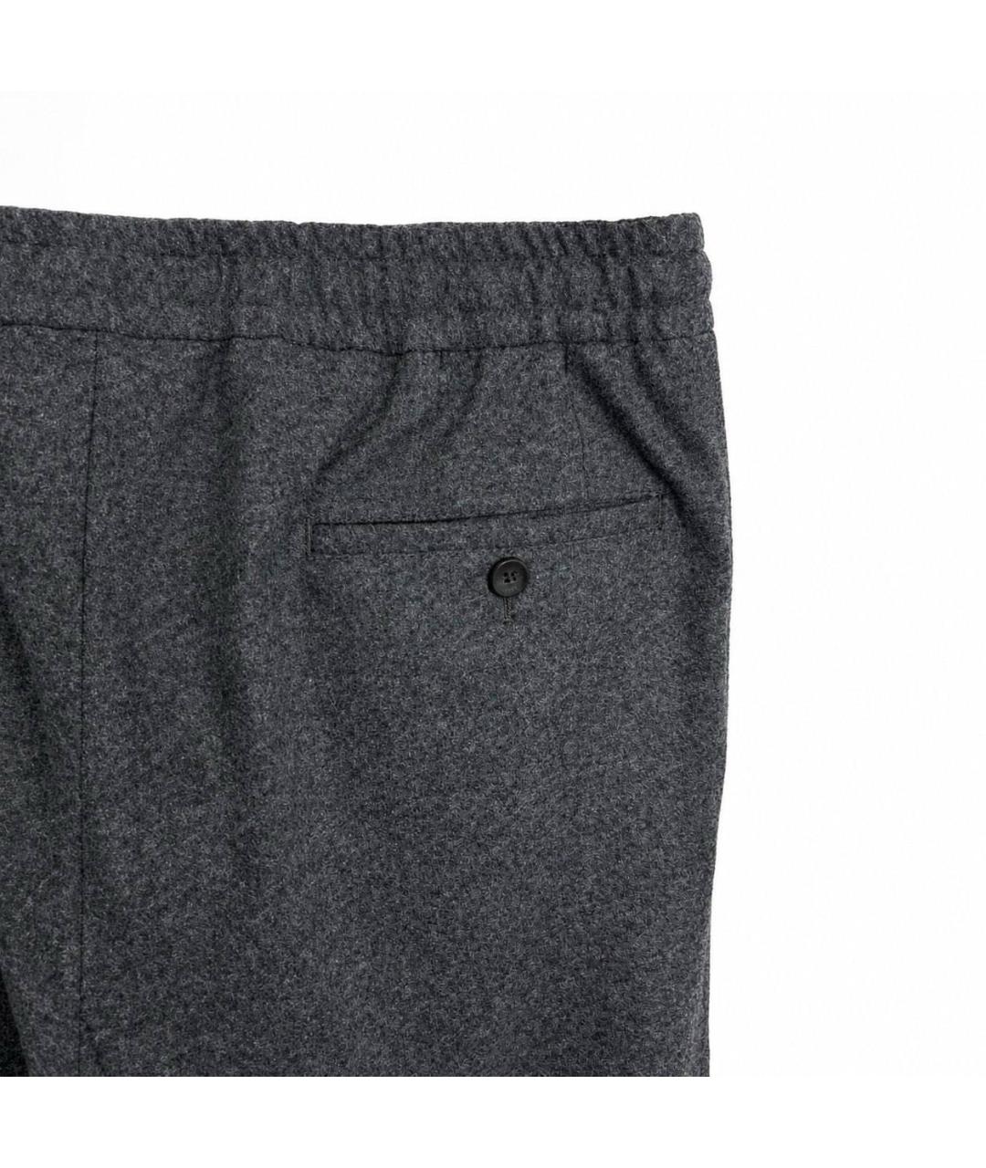 CORNELIANI Серые шерстяные повседневные брюки, фото 3