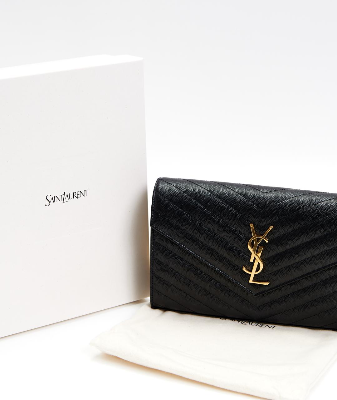 SAINT LAURENT Черная кожаная сумка через плечо, фото 4