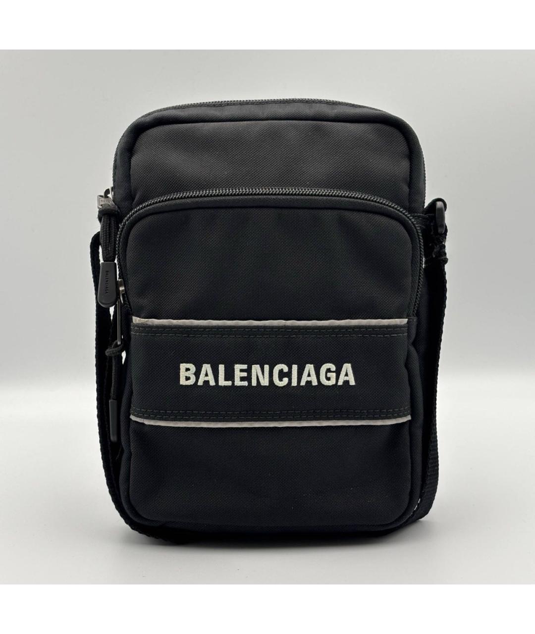 BALENCIAGA Черная тканевая сумка на плечо, фото 4
