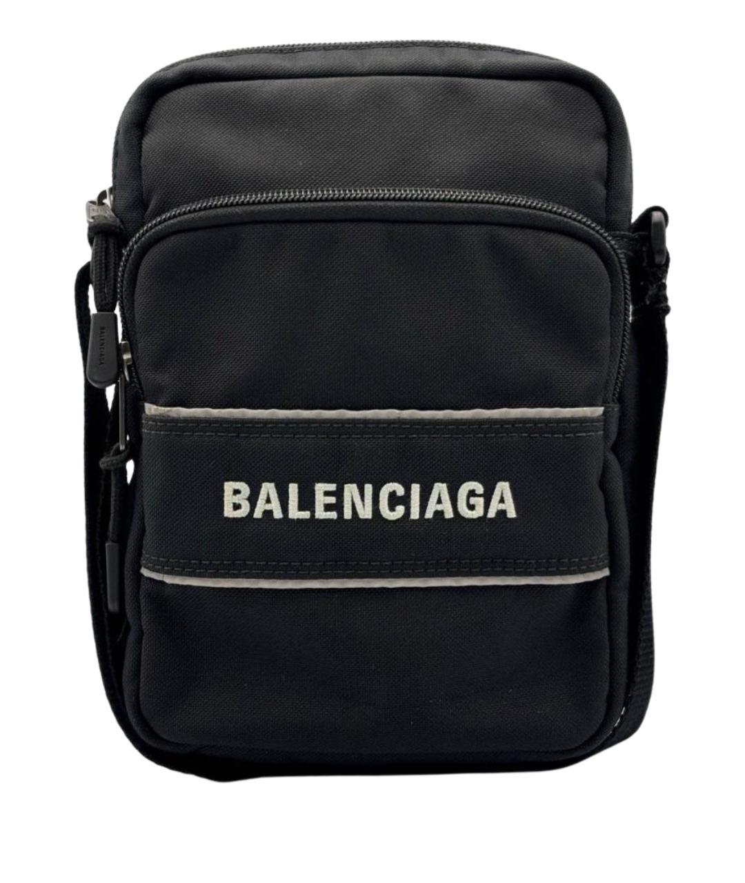 BALENCIAGA Черная тканевая сумка на плечо, фото 1