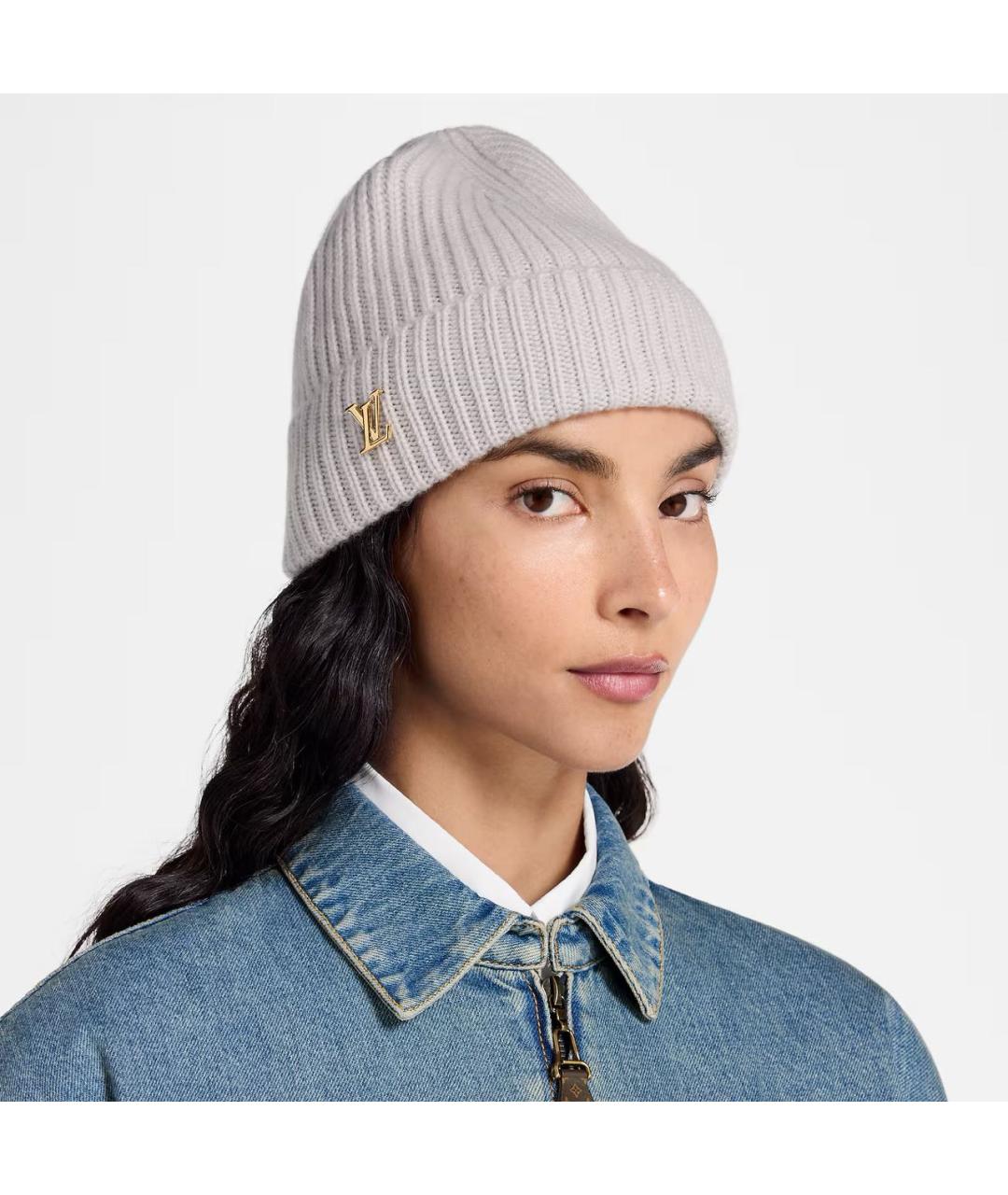 LOUIS VUITTON Серая кашемировая шапка, фото 6