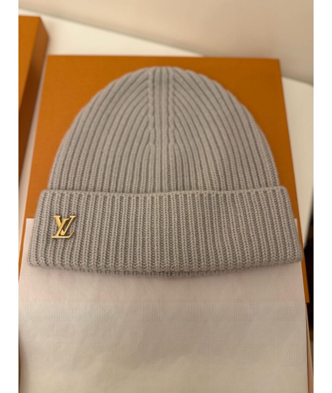 LOUIS VUITTON Серая кашемировая шапка, фото 7