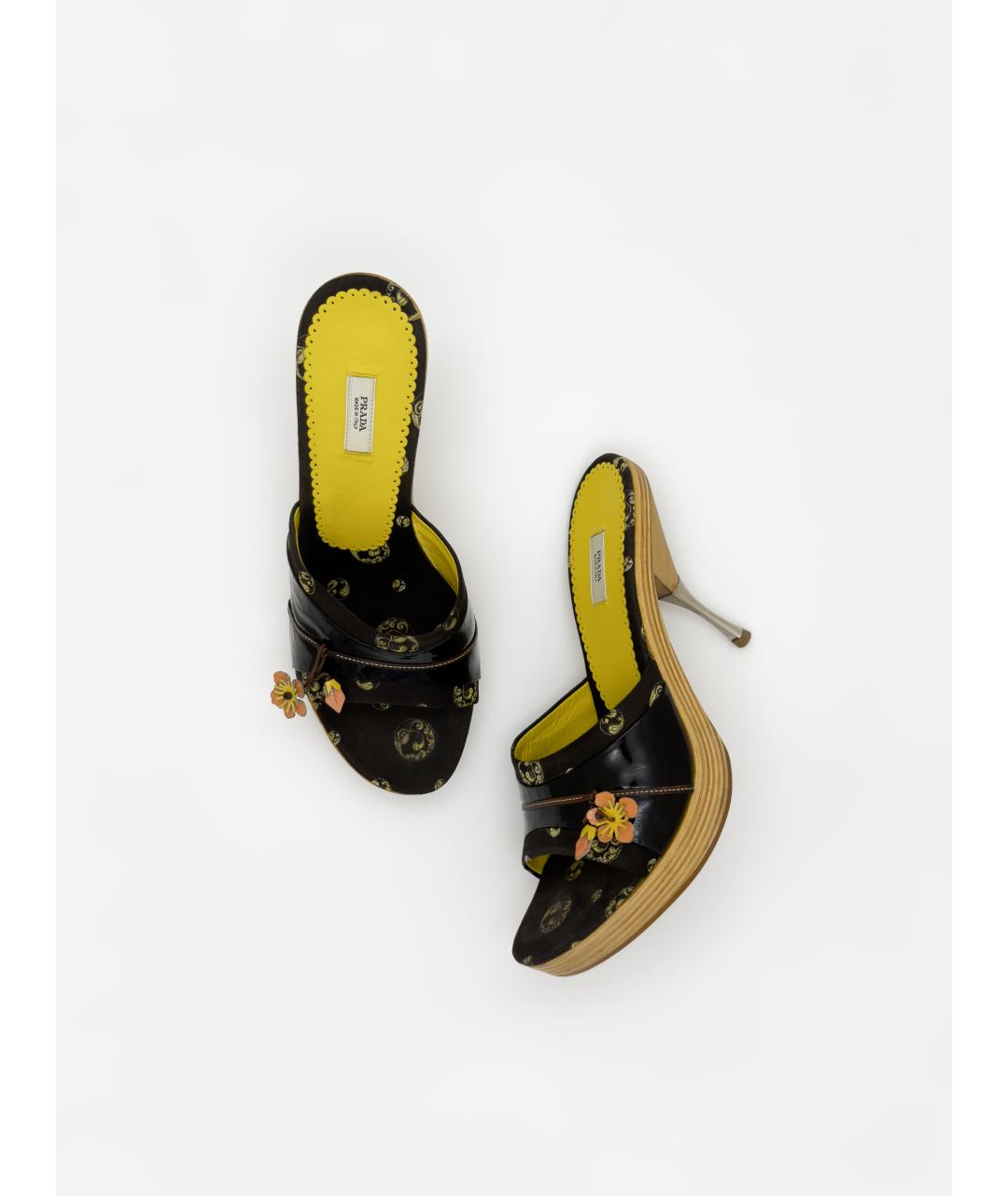 PRADA Черные текстильные мюли, фото 6