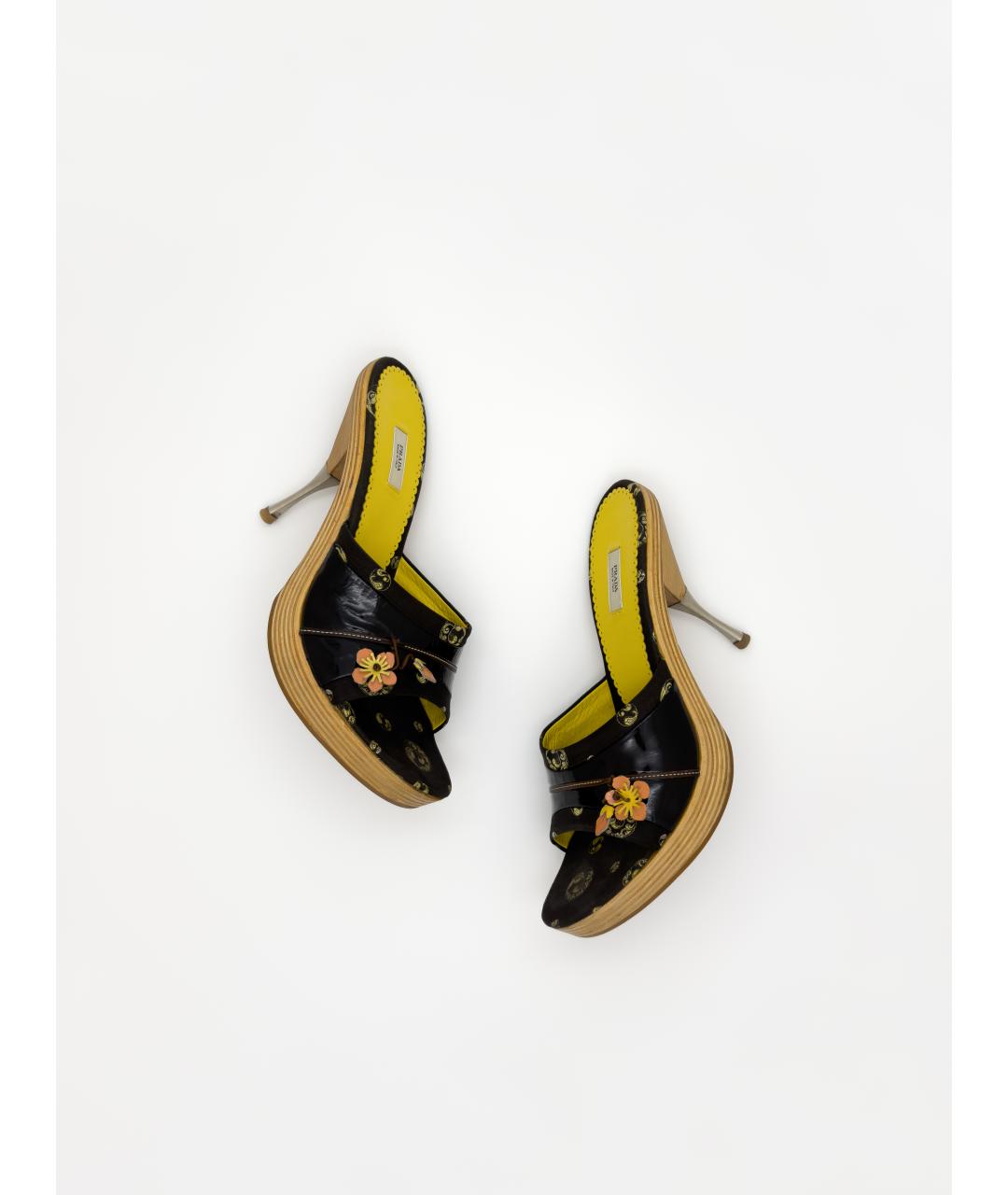 PRADA Черные текстильные мюли, фото 3