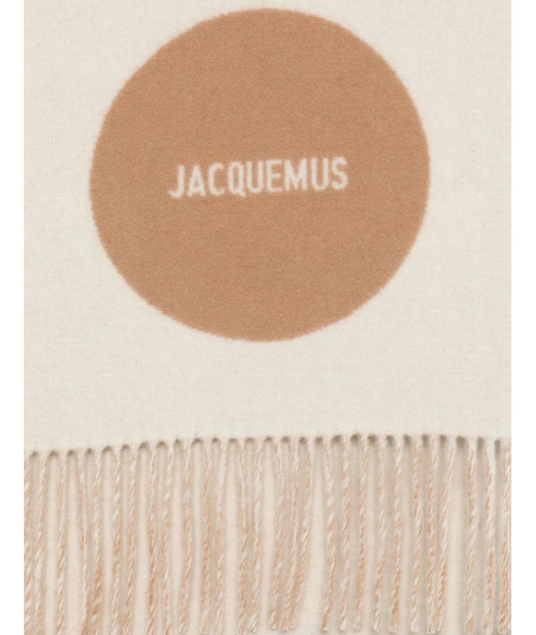 JACQUEMUS Бежевый шерстяной шарф, фото 3