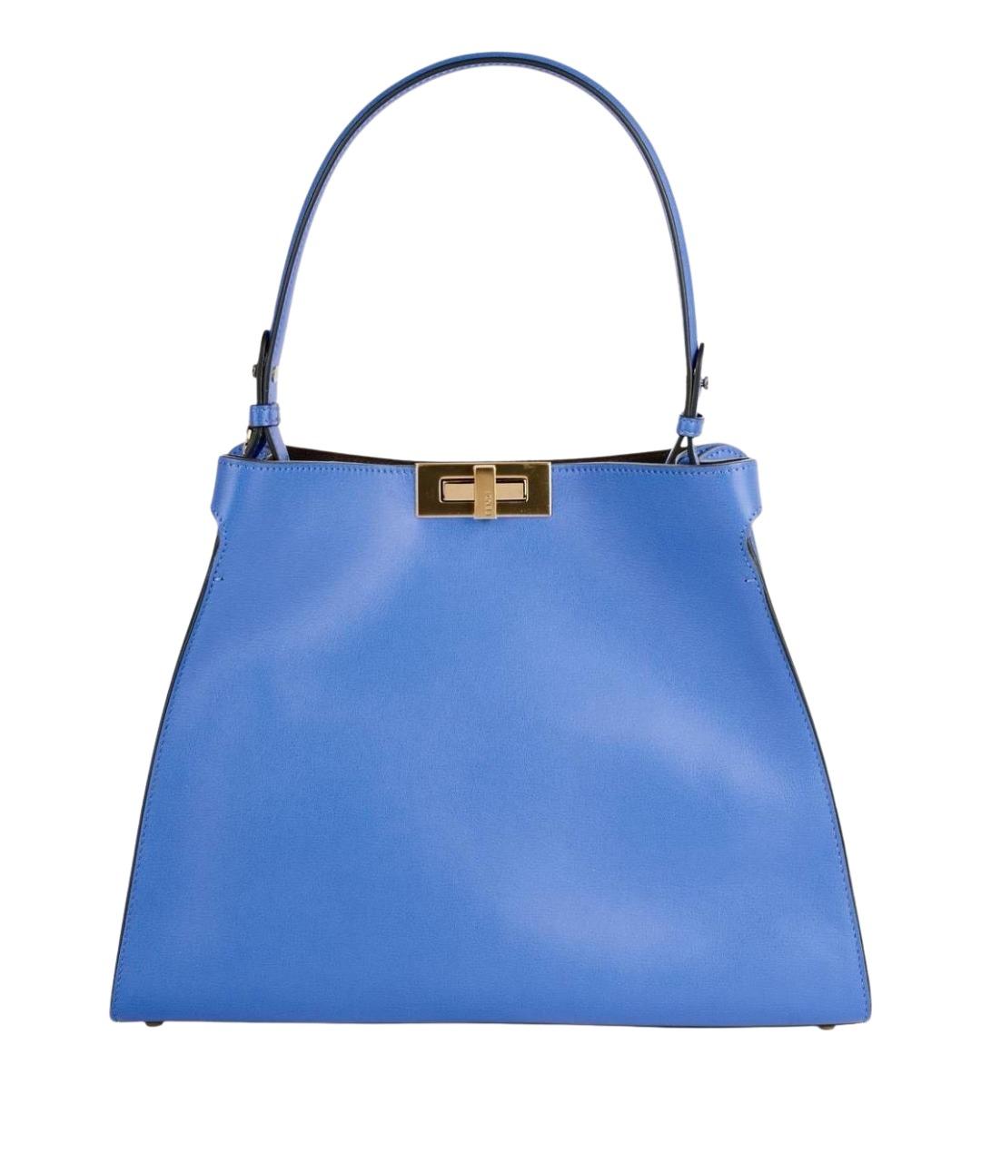 FENDI Синяя кожаная сумка тоут, фото 1