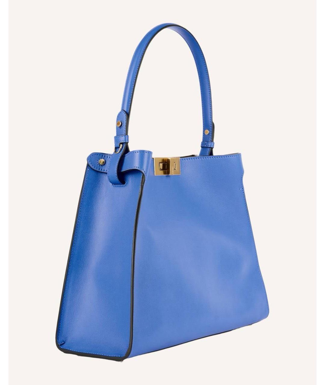 FENDI Синяя кожаная сумка тоут, фото 3