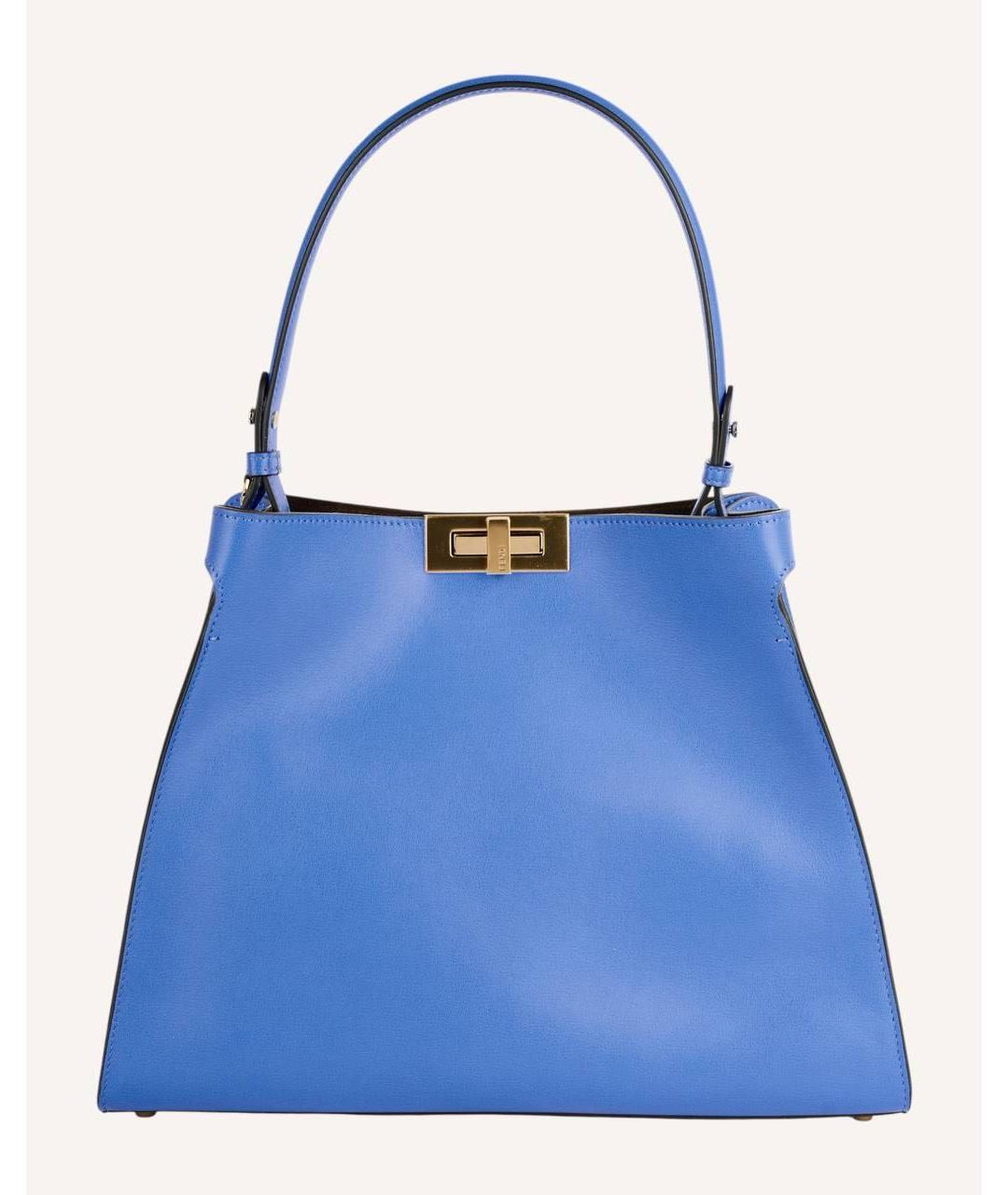 FENDI Синяя кожаная сумка тоут, фото 6