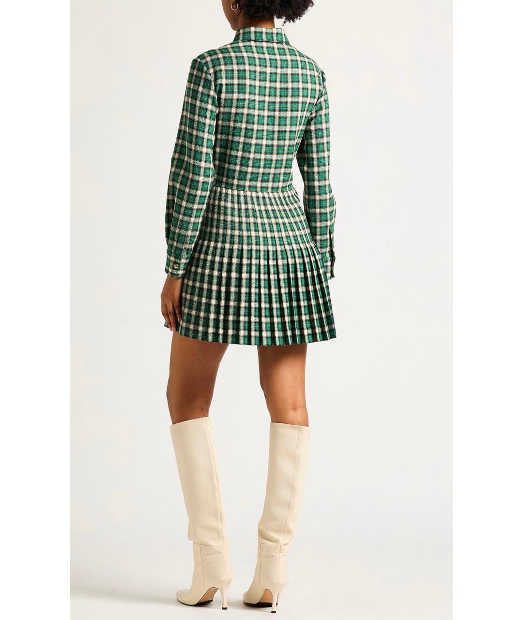 CELINE Зеленое шерстяное коктейльное платье, фото 3