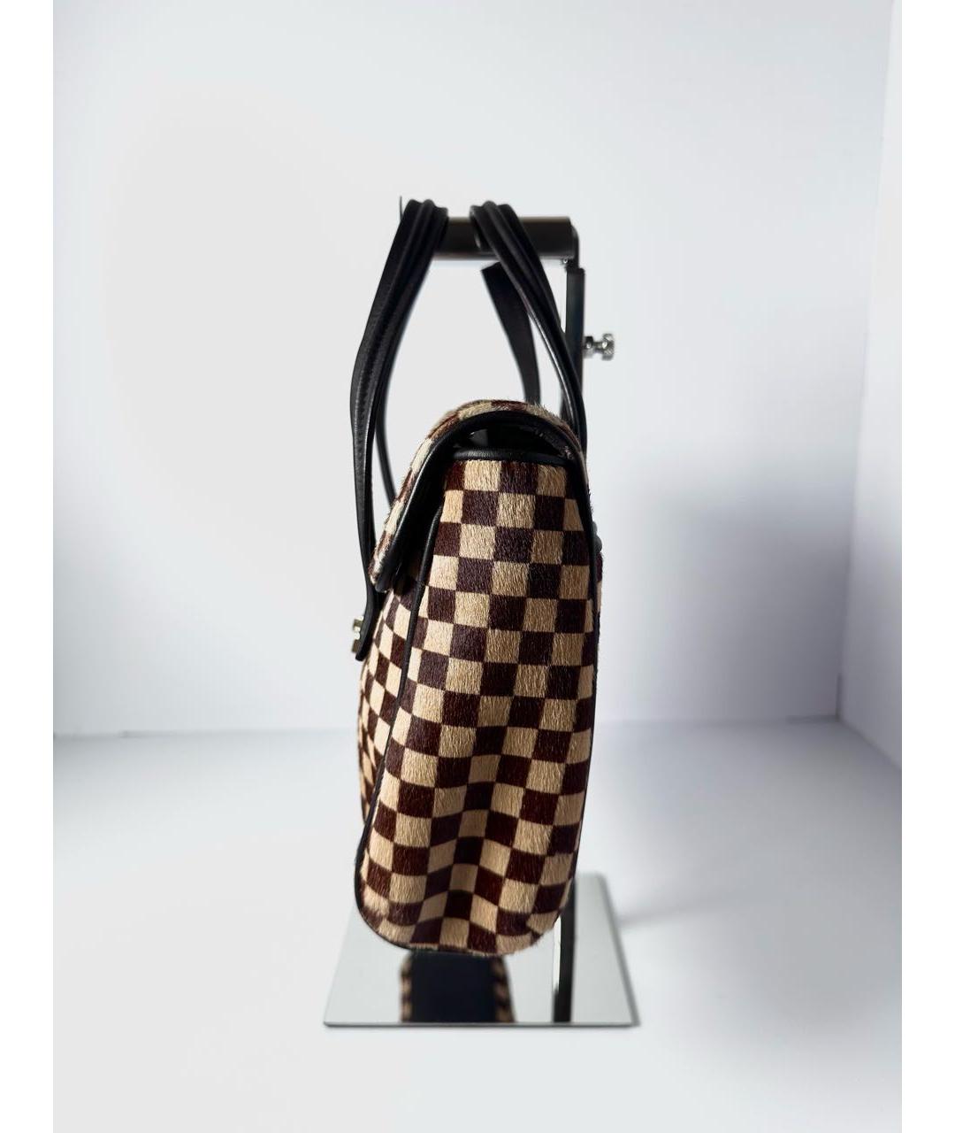 LOUIS VUITTON Коричневая шерстяная сумка тоут, фото 7