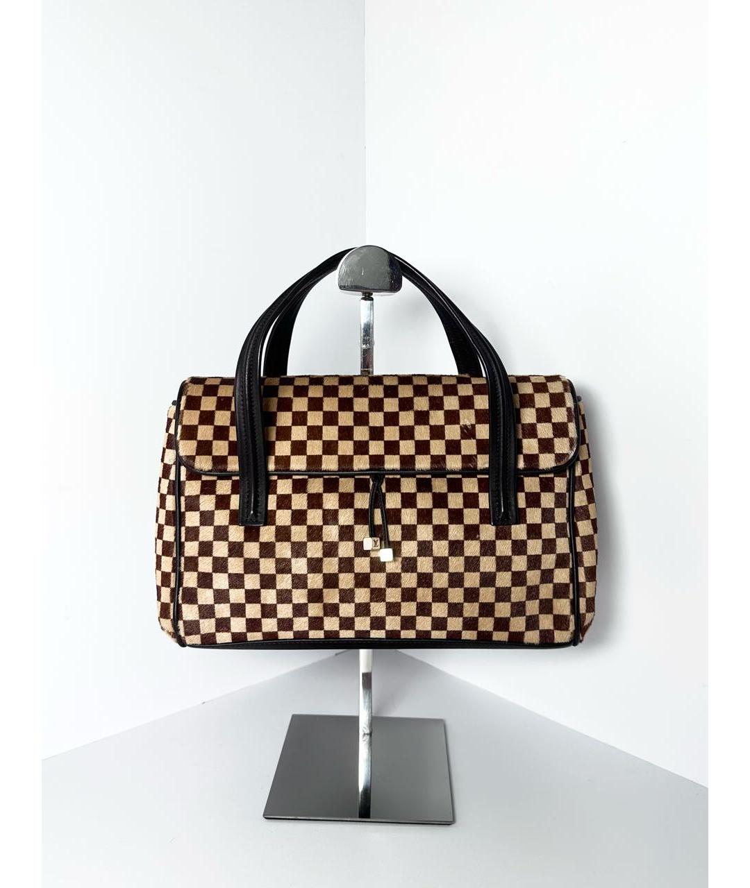 LOUIS VUITTON Коричневая шерстяная сумка тоут, фото 9