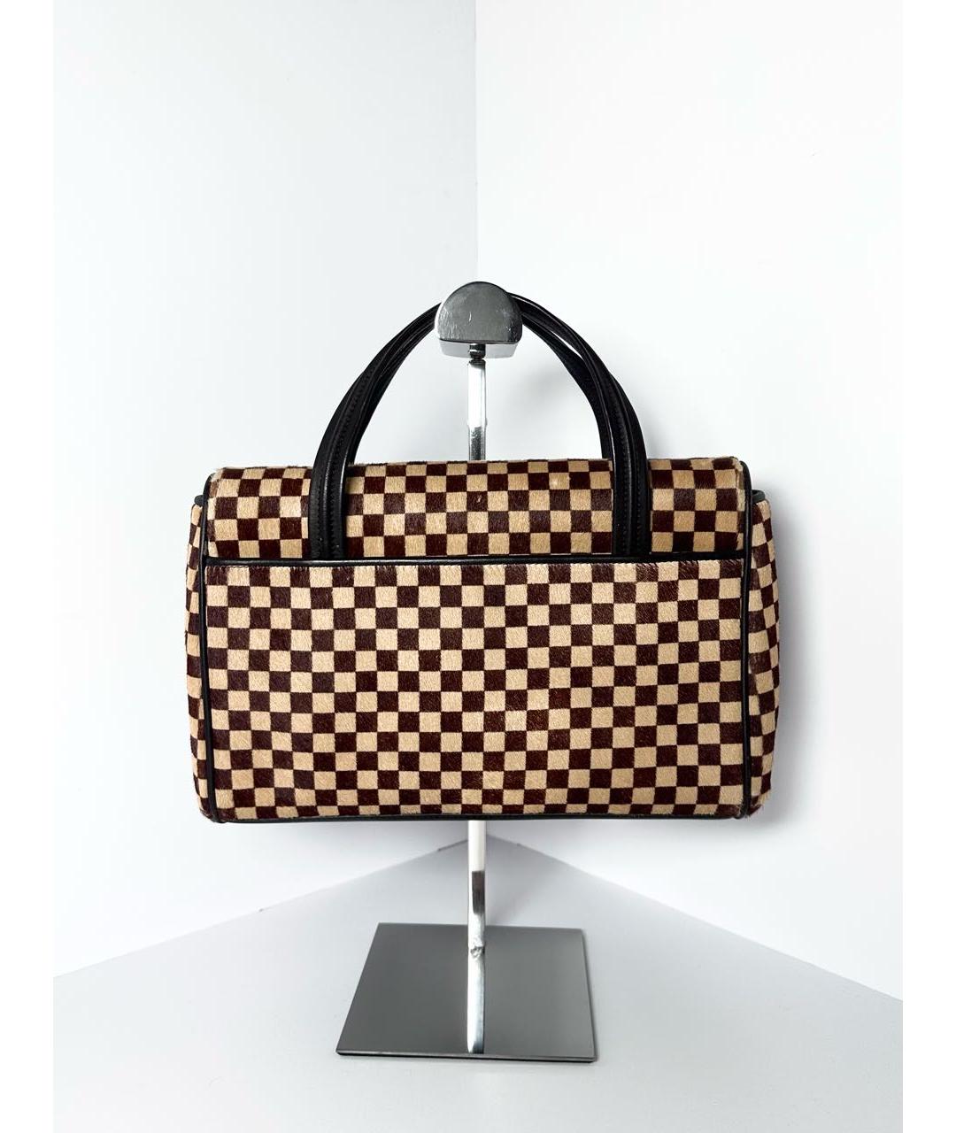 LOUIS VUITTON Коричневая шерстяная сумка тоут, фото 5